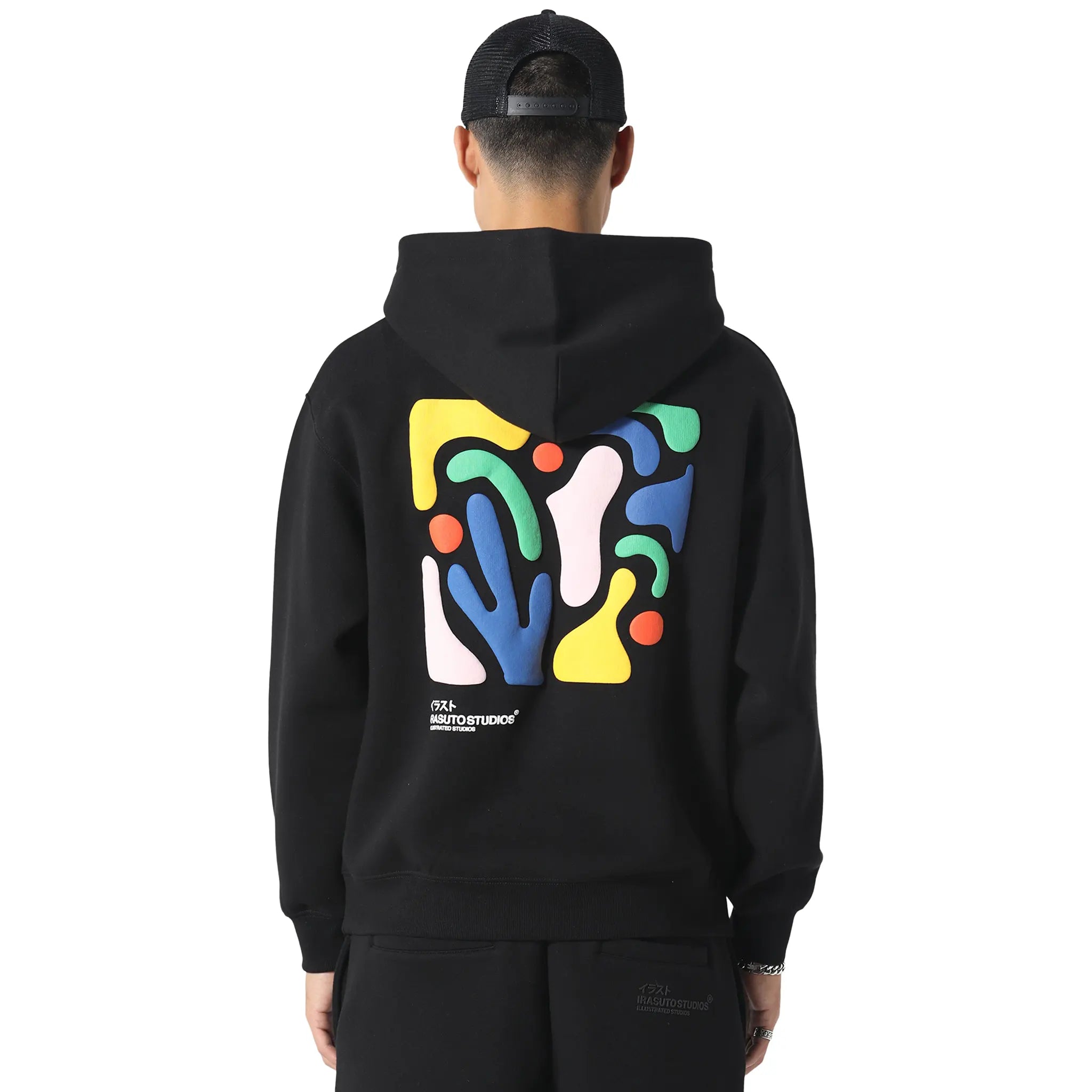Back View of Irasuto Studios Shikaku Form Black Hoodie 5060615215041