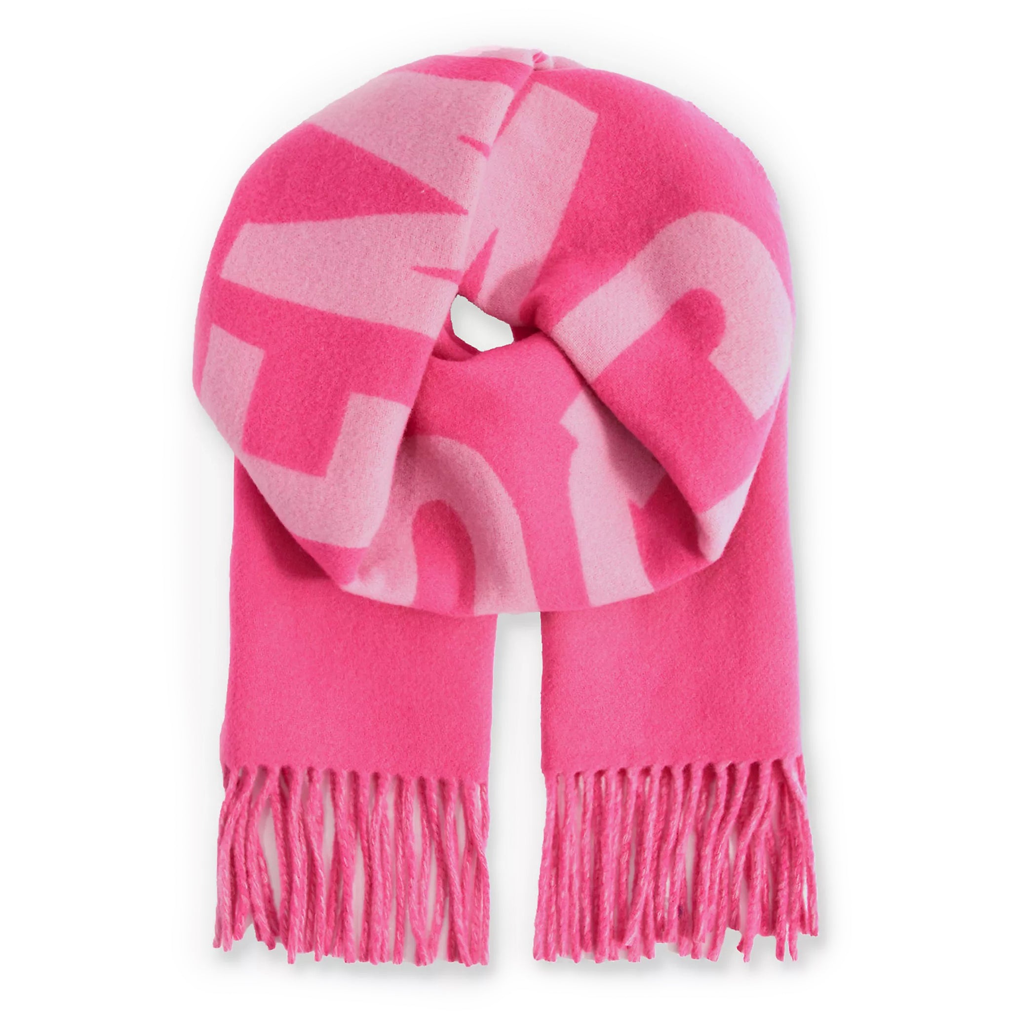 Front view of Jacquemus L'echarpe Multi-Pink Scarf 226AC435-5007-043