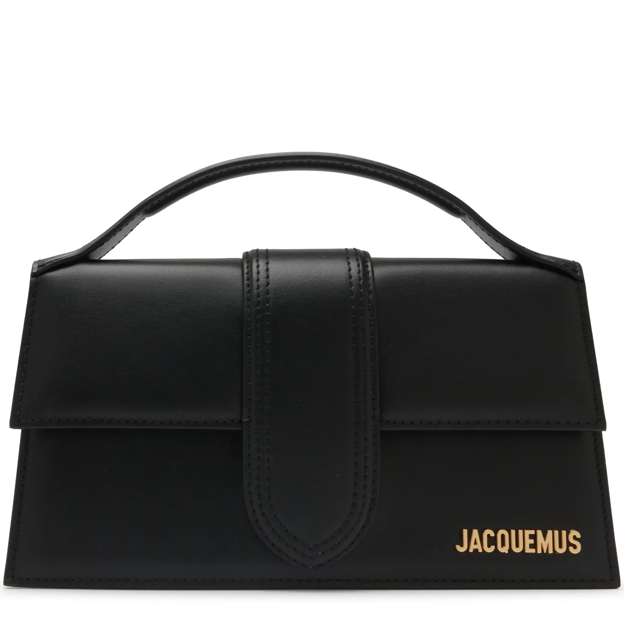 Front View of Jacquemus Large Bambino Black Crossbody Bag (Minor Dents)