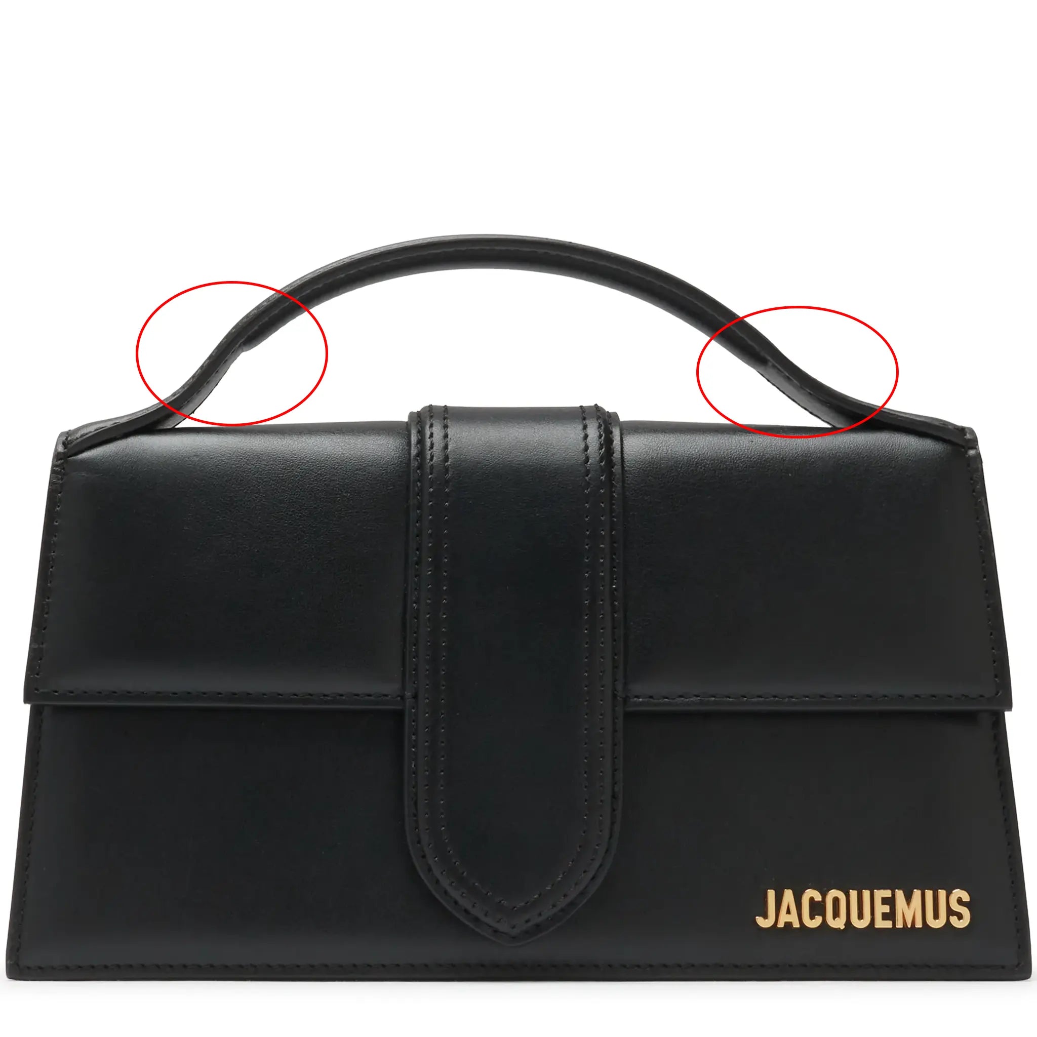 Front View of Jacquemus Large Bambino Black Crossbody Bag (Minor Leather Creased) 213BA07-213 300990