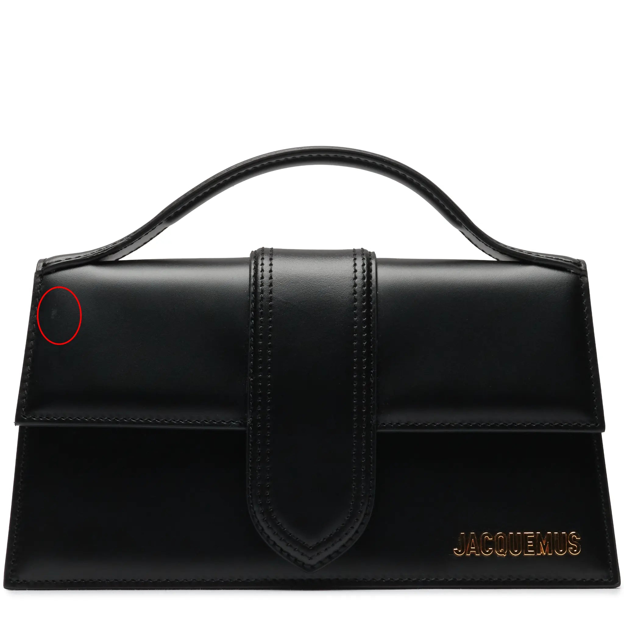 Front View of Jacquemus Large Bambino Black Crossbody Bag (Minor Leather Damaged) 213BA07-213 300990