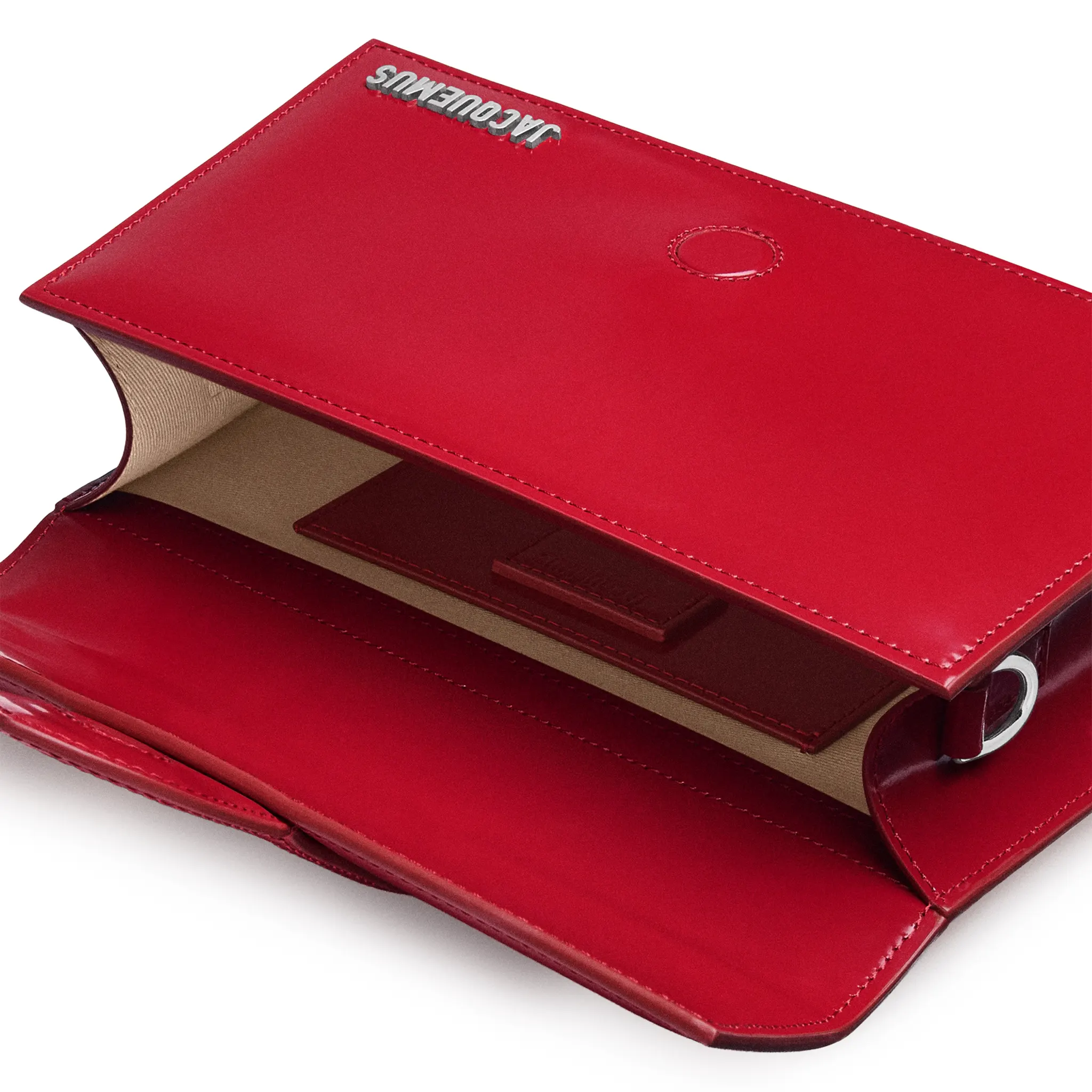 Open View of Jacquemus Large Bambino Red Crossbody Bag BAW00007AC18A01470