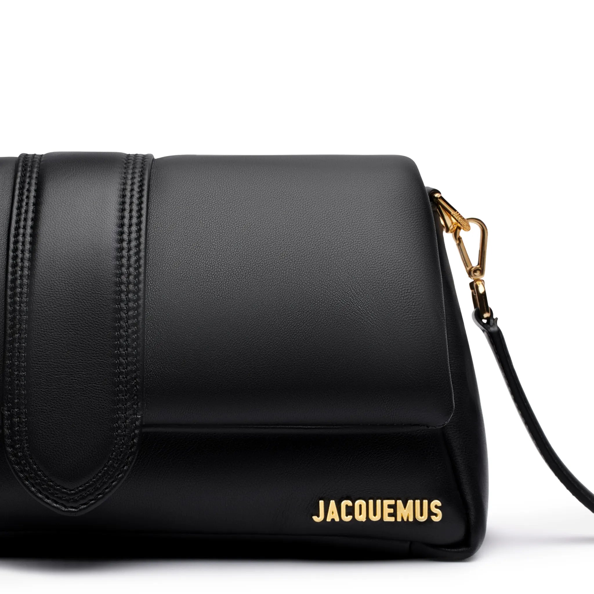 Detailed View of Jacquemus Le Bambimou Puffed Flap Black Crossbody Bag 231BA052-3073-990