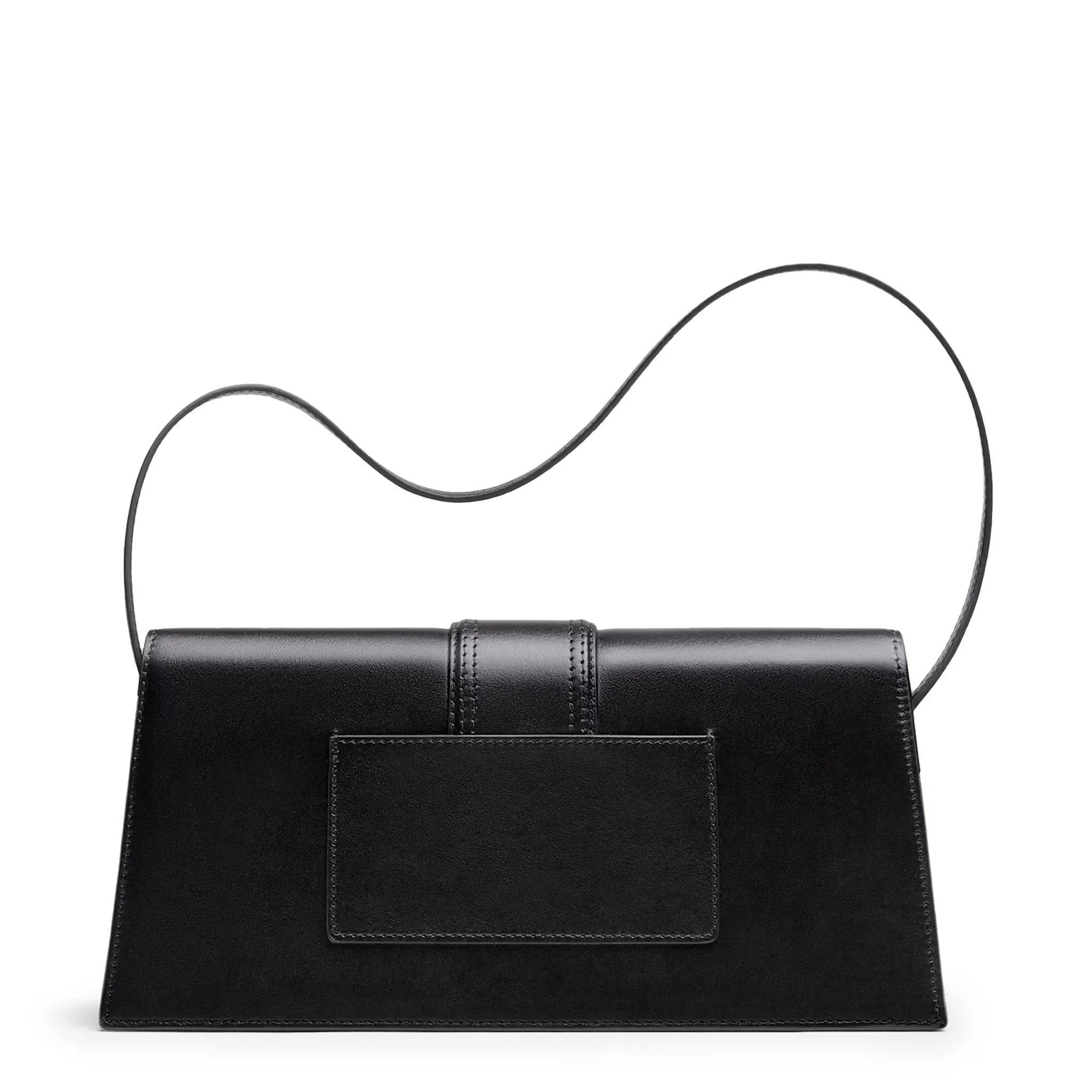 Back view of Jacquemus Le Bambino Long Flap Black Shoulder Bag 221BA013-3060-990