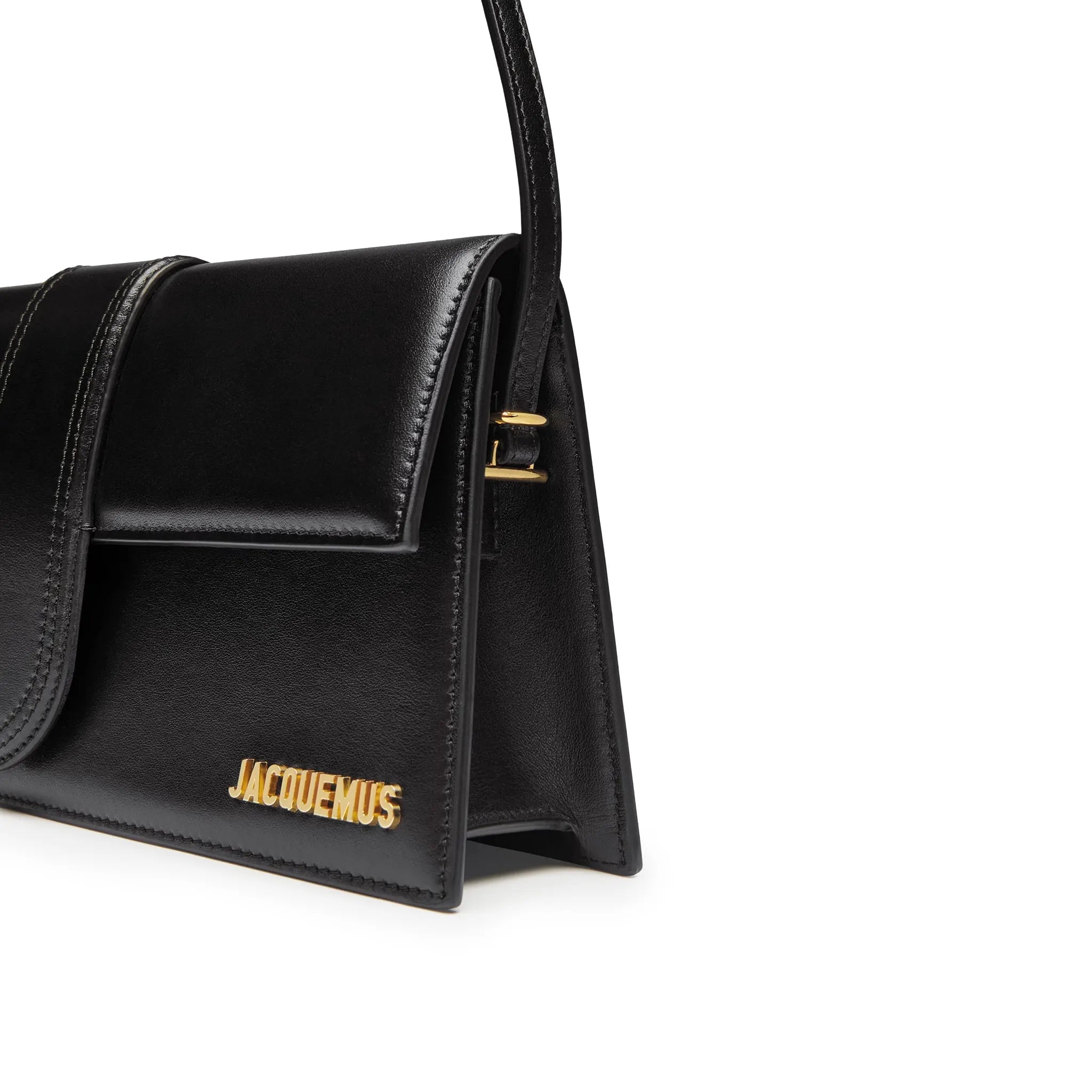 Detail view of Jacquemus Le Bambino Long Flap Black Shoulder Bag 221BA013-3060-990