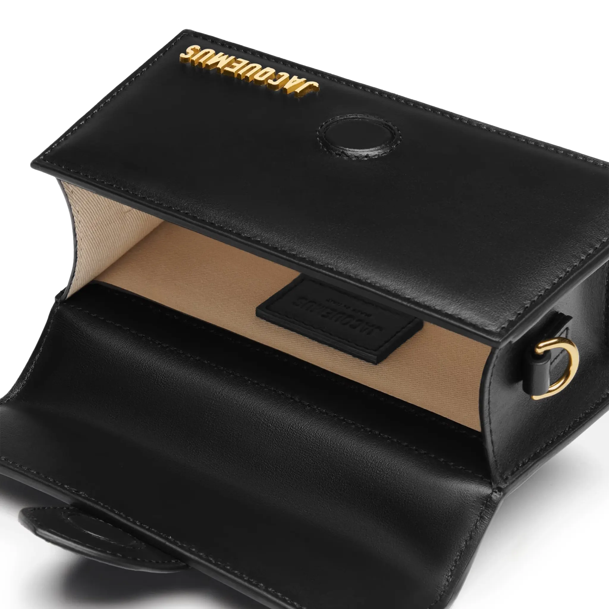 Inside view of Jacquemus Le Bambino Small Black Crossbody Bag 213BA006-3000-990