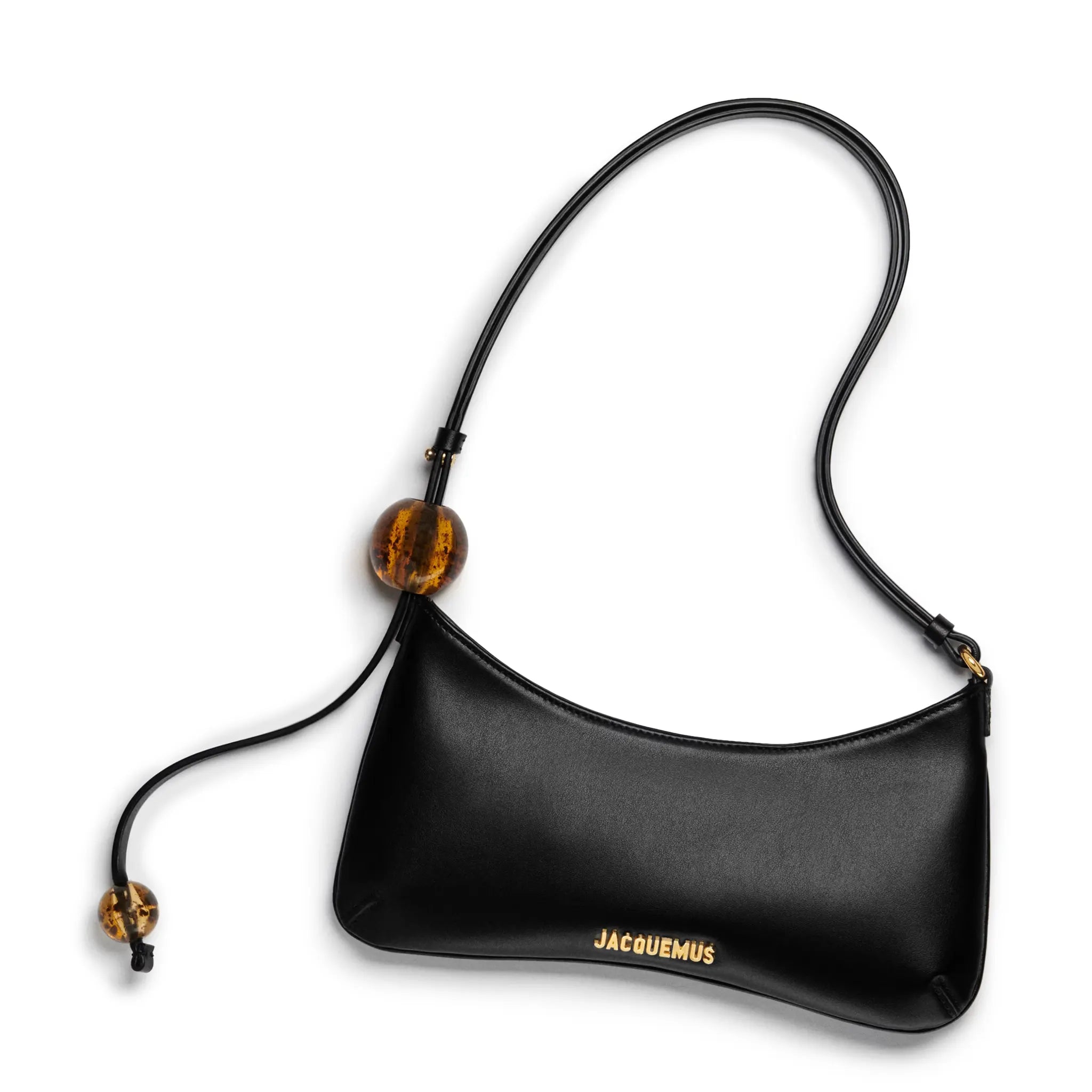Detail view of Jacquemus Le Bisou Perle Black Shoulder Bag 231BA057-3000-990