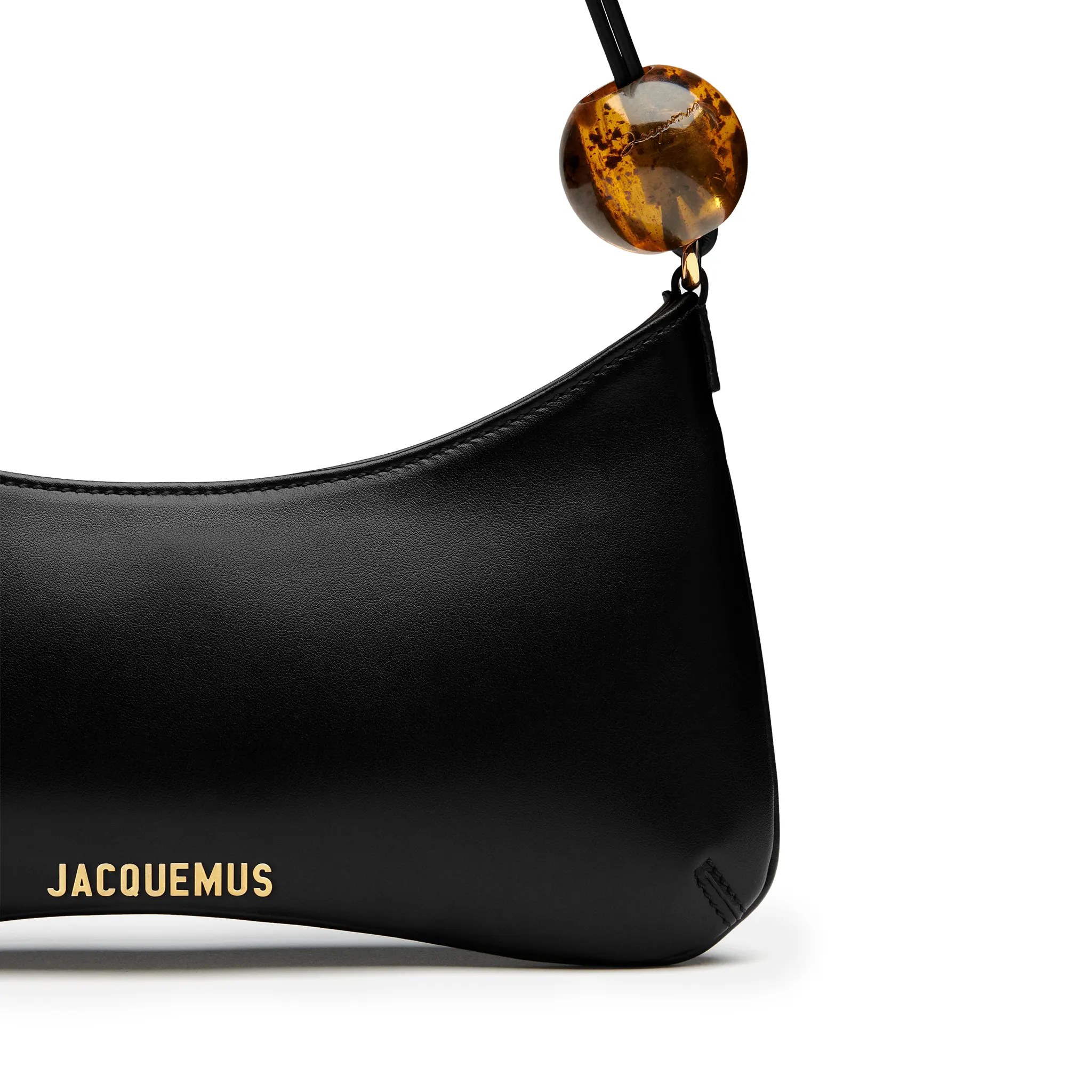 Detail view of Jacquemus Le Bisou Perle Black Shoulder Bag 231BA057-3000-990