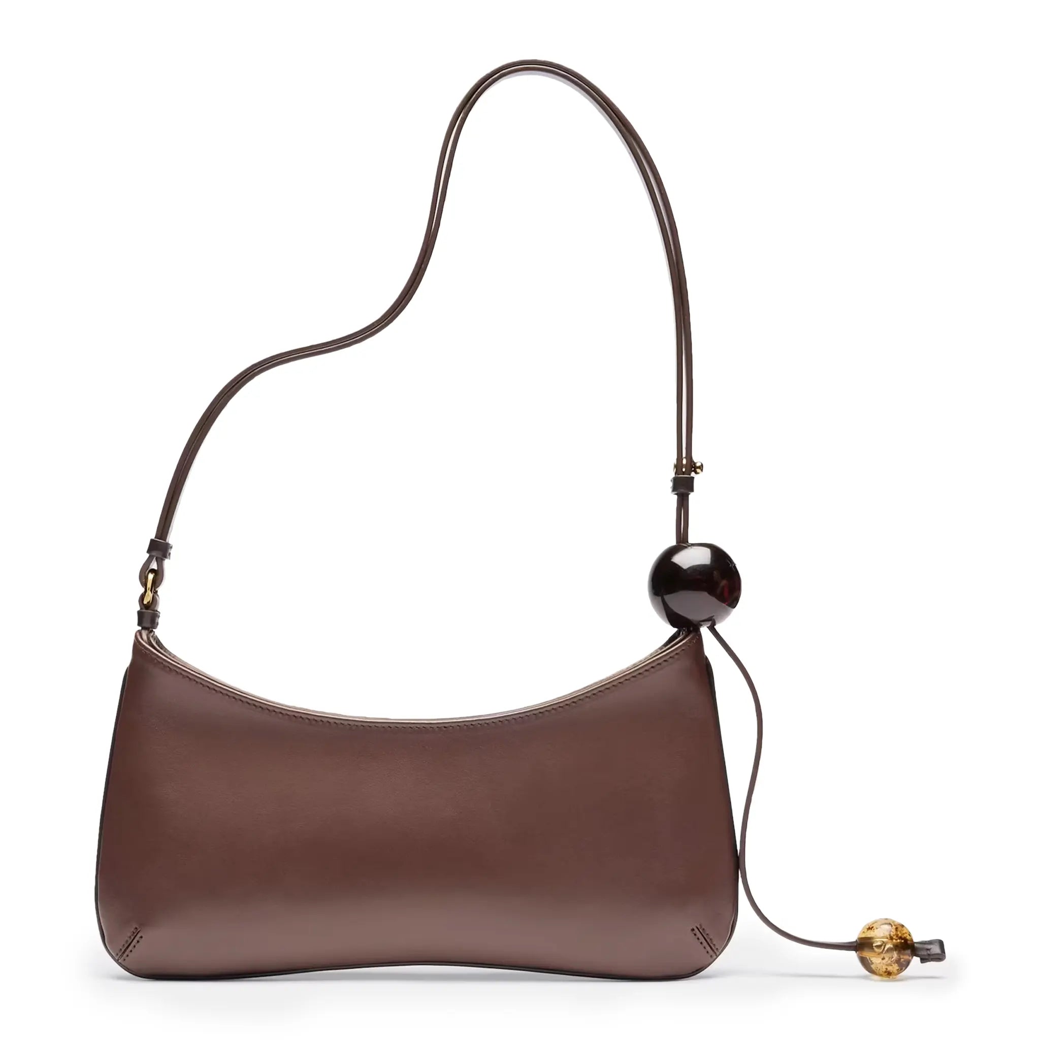 Back view of Jacquemus Le Bisou Perle Medium Brown Shoulder Bag 231BA057-3000-855