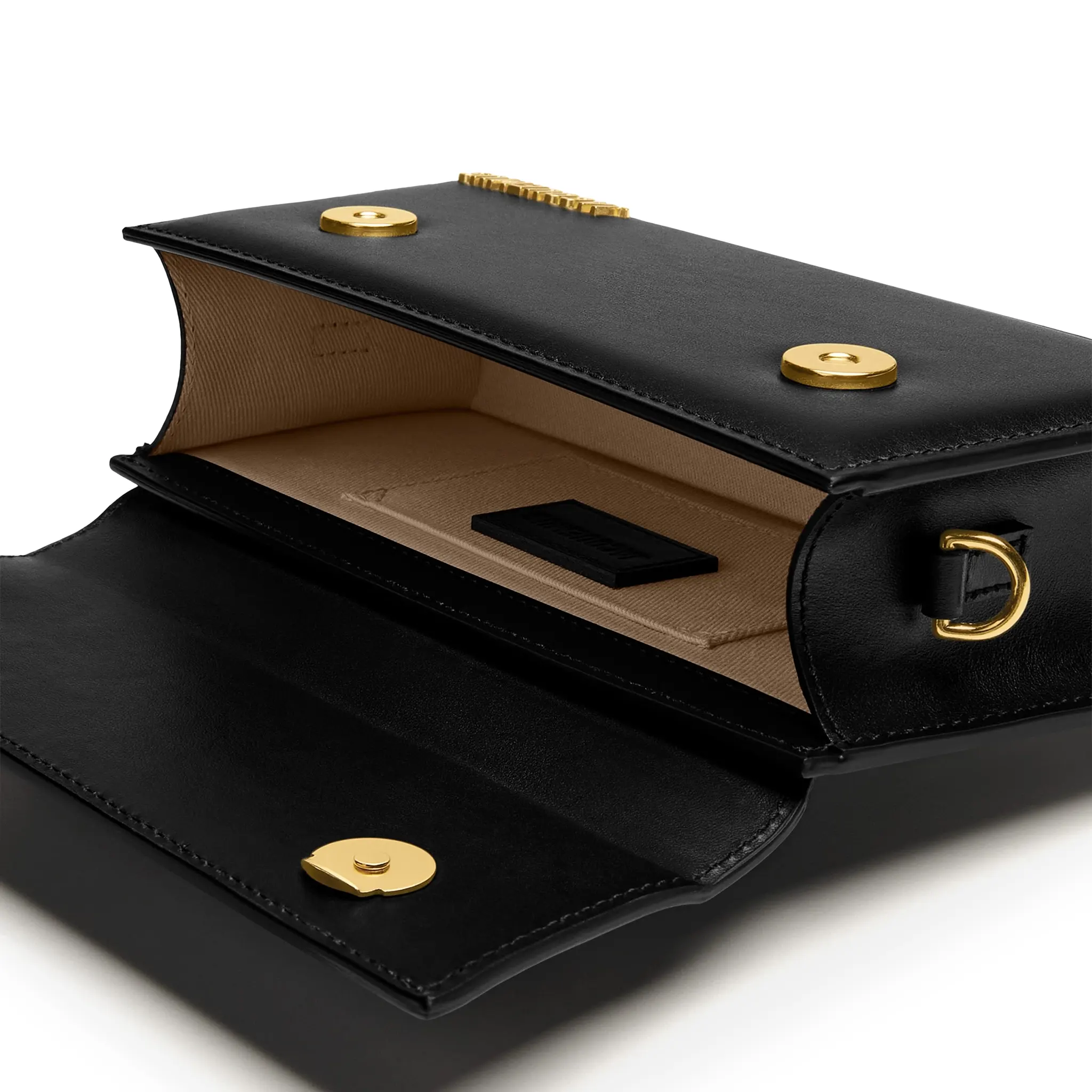 Inside view of Jacquemus Le Chiquito Long Leather Black Handbag 213BA004-3000-990
