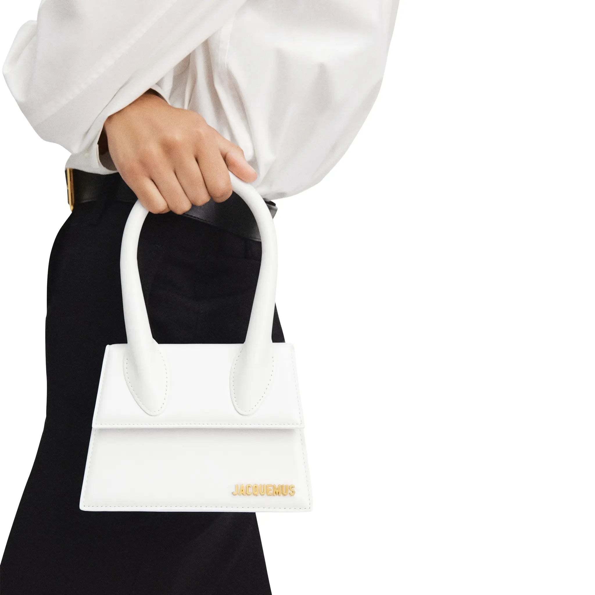 Detail view of Jacquemus Le Chiquito Moyen White Handbag 213BA002-3000-100