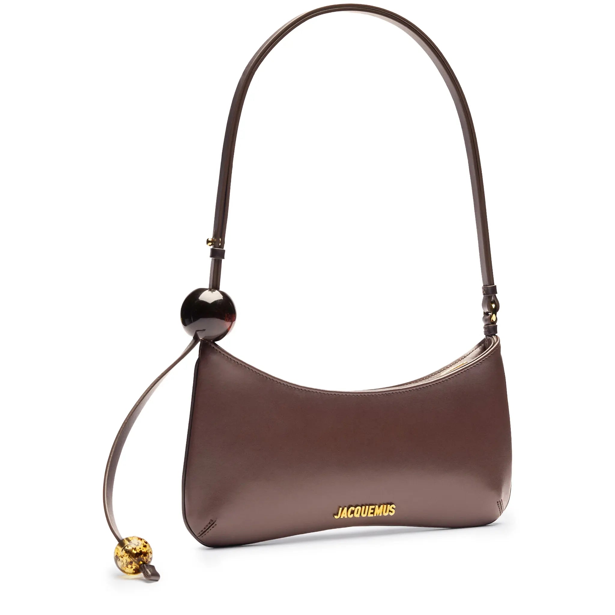Jacquemus Les Classiques The Bisou Perle Beaded Brown Shoulder Bag
