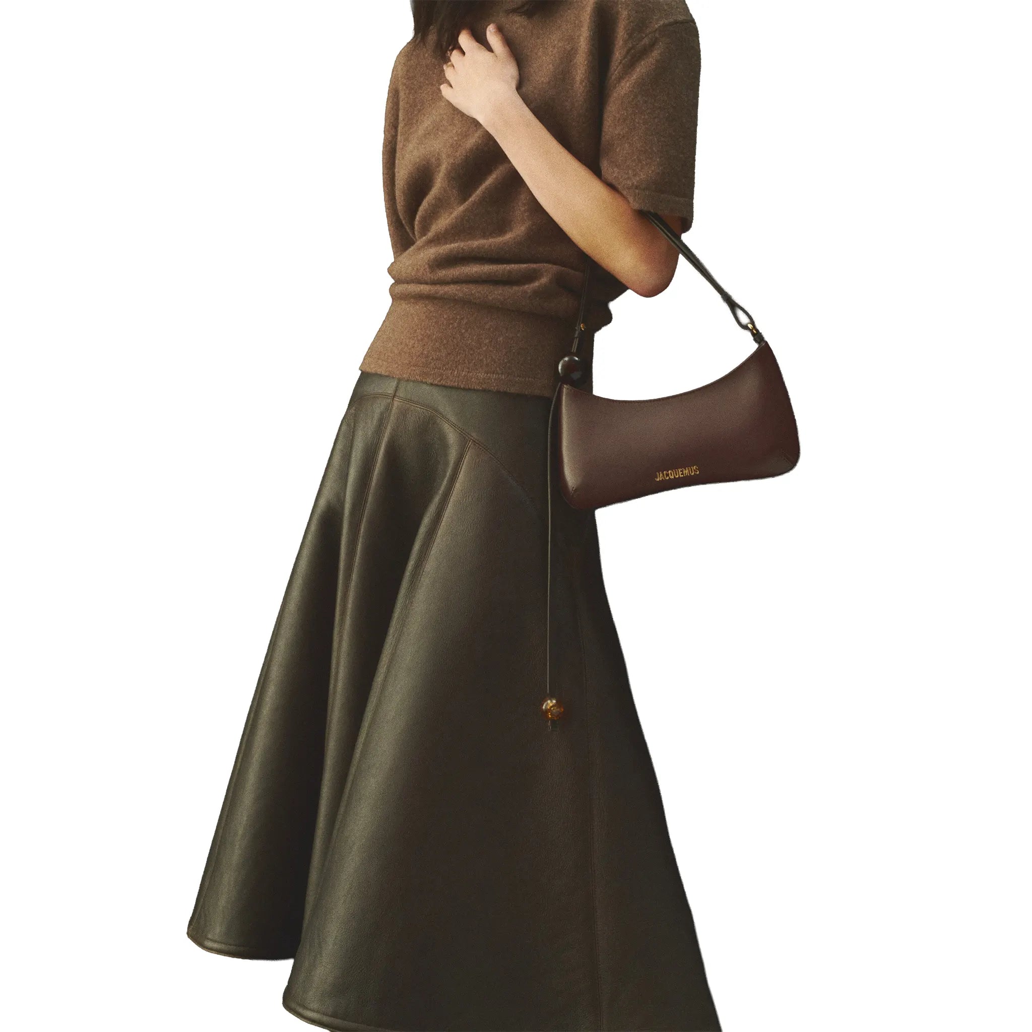 Jacquemus Les Classiques The Bisou Perle Beaded Brown Shoulder Bag