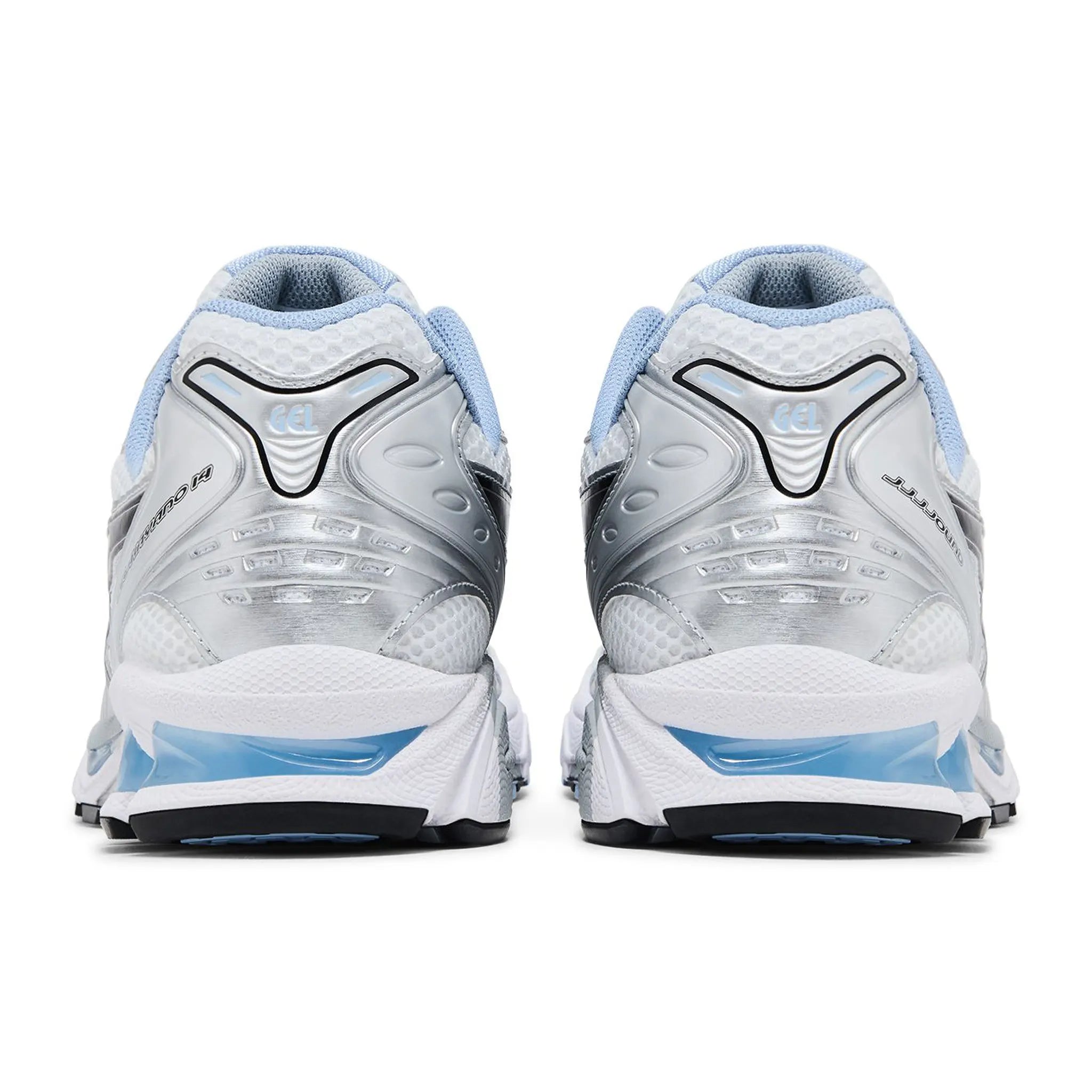 Back View of JJJJound x Gel-Kayano 14 White Blue 1203A961-101