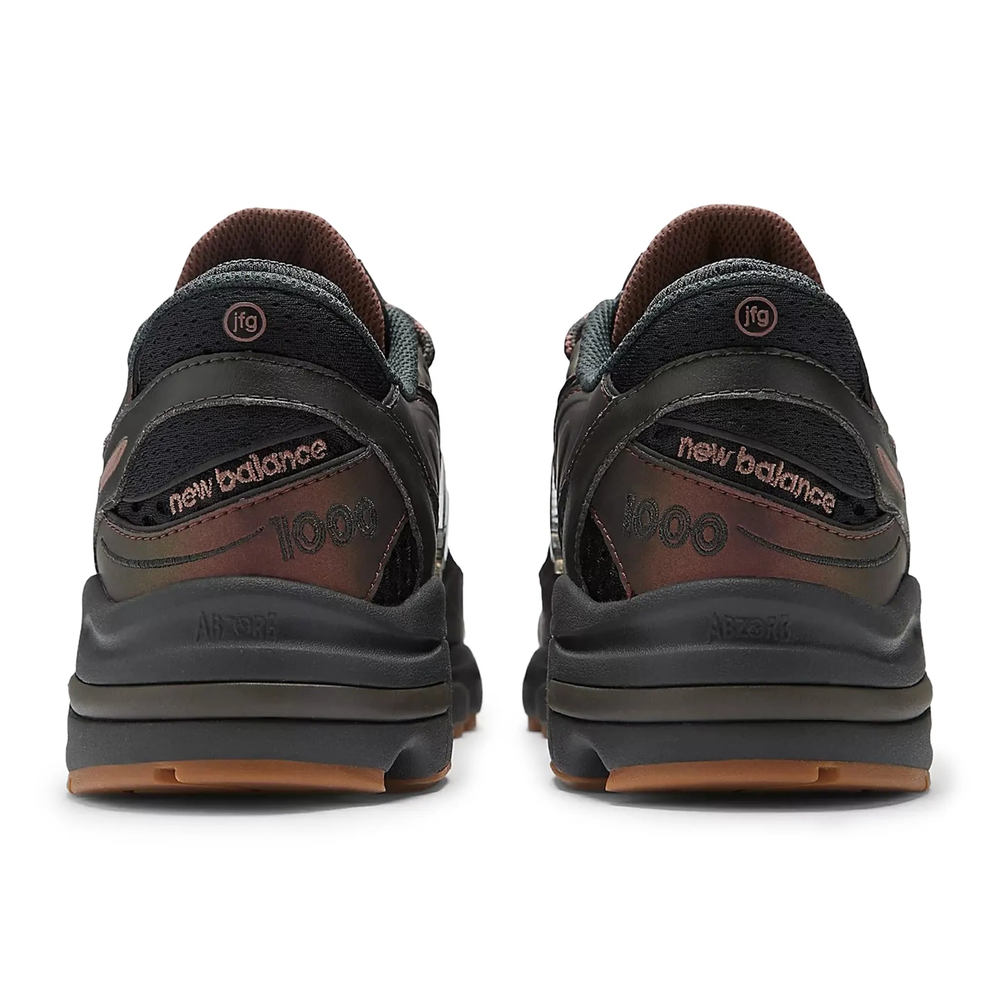 Back view of Joe Freshgoods x New Balance 1000 When Things Were Pure Black Ice M1000JF1