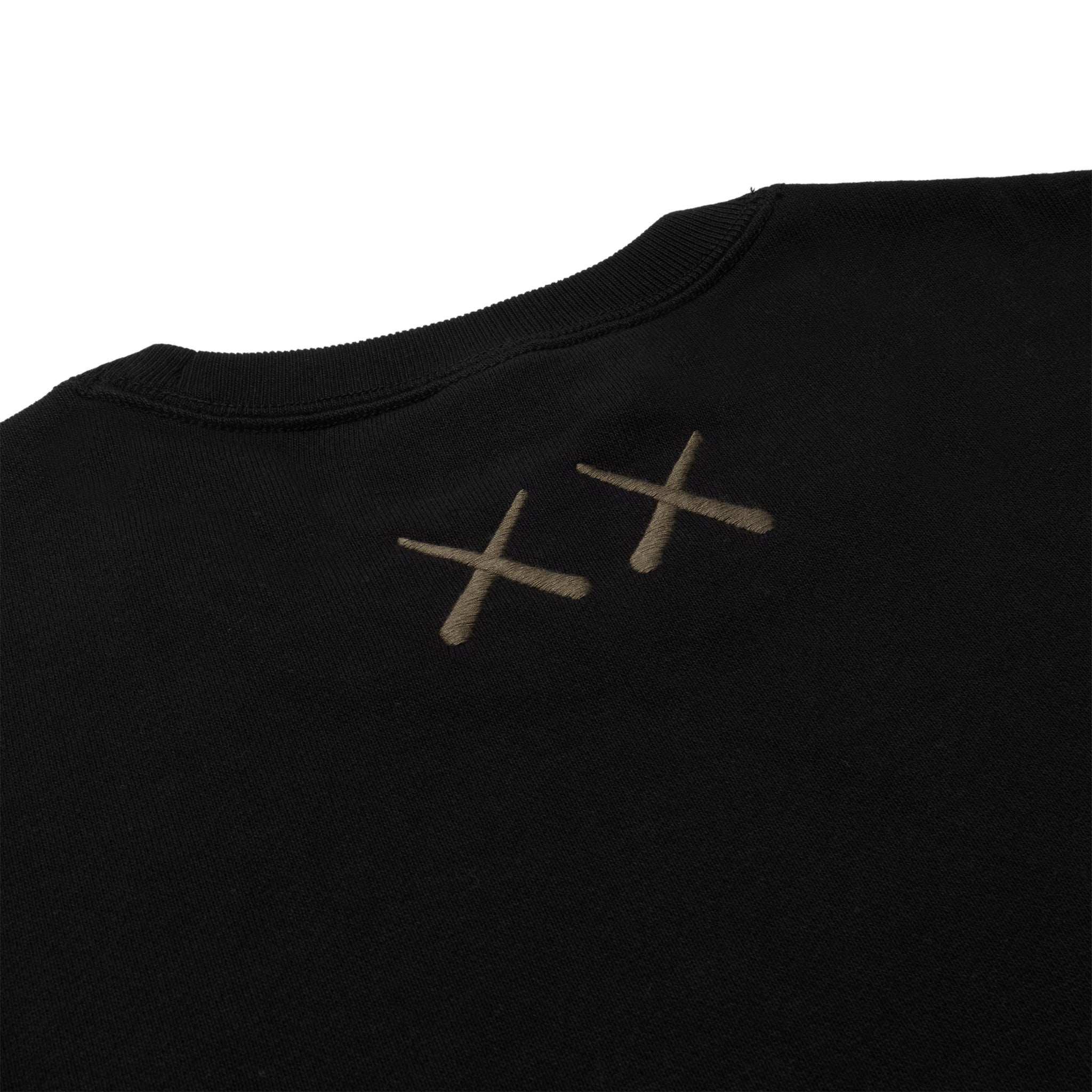 Back view of Kaws x Uniqlo UT Graphic Black Sweatshirt 467773