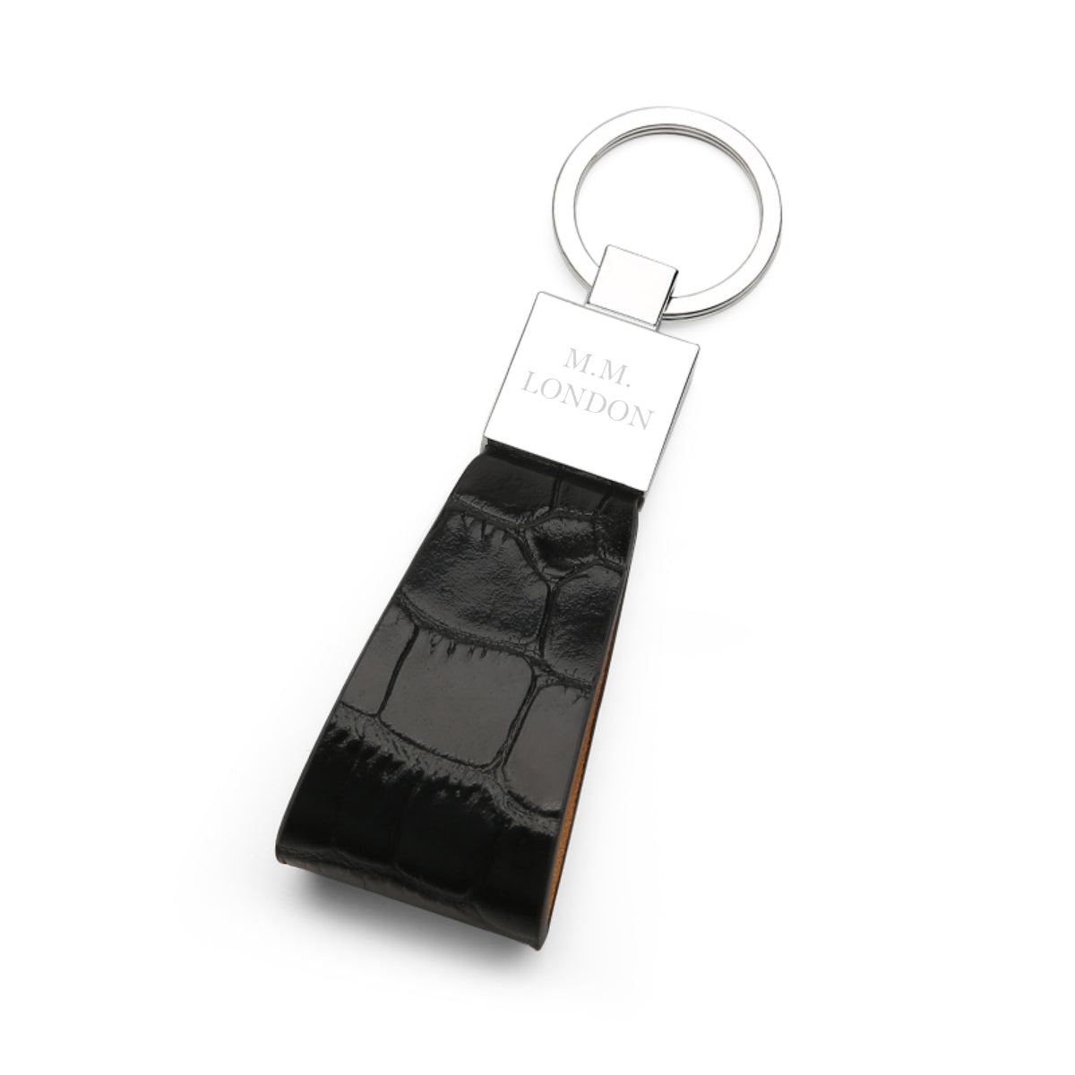 MM London Classic Crocodile Black Key Holder