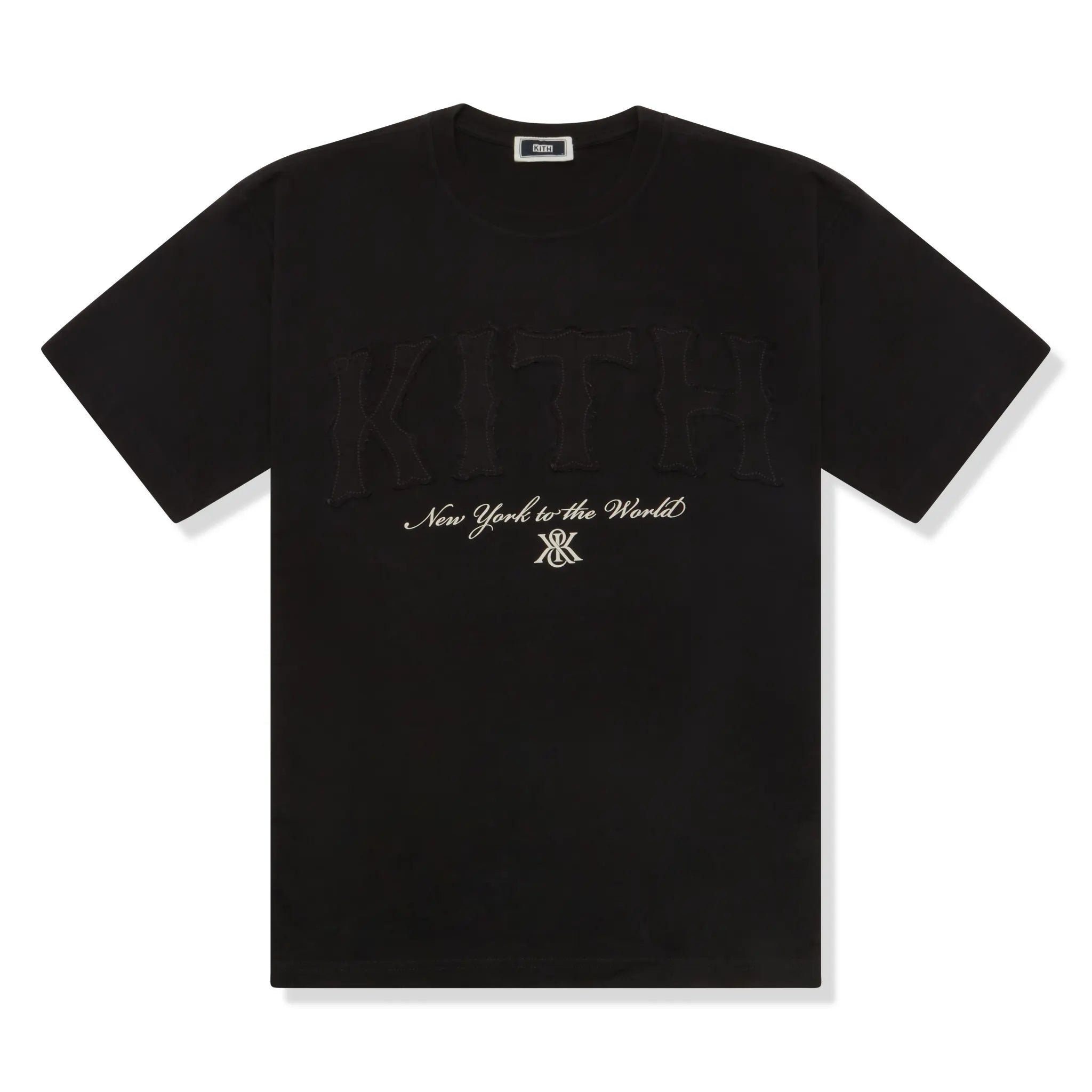 Front View ofKith Arched Logo Black T-Shirt KHMG030025-001