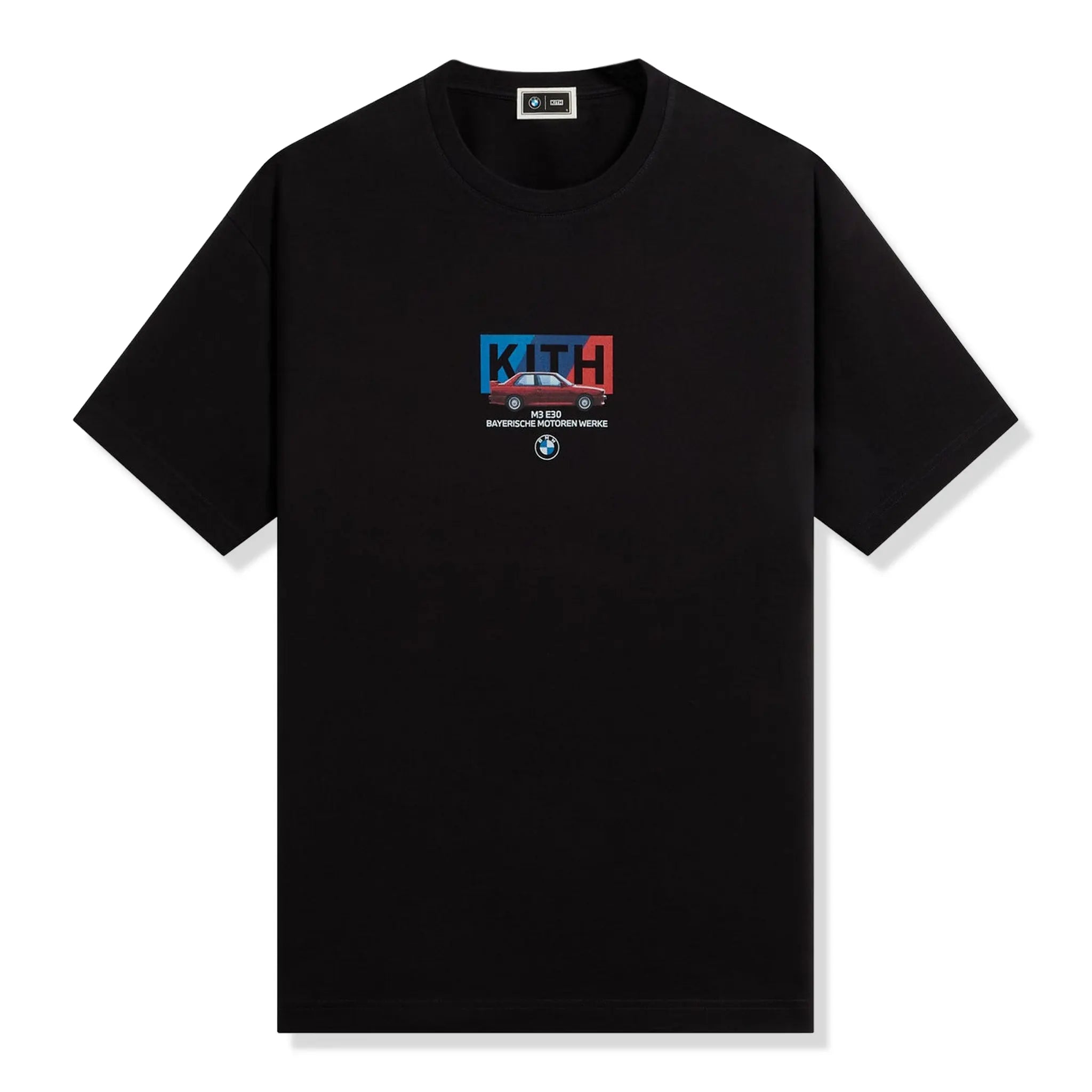 Front View of Kith For BMW M3 Black T-Shirt KHMG030031-001