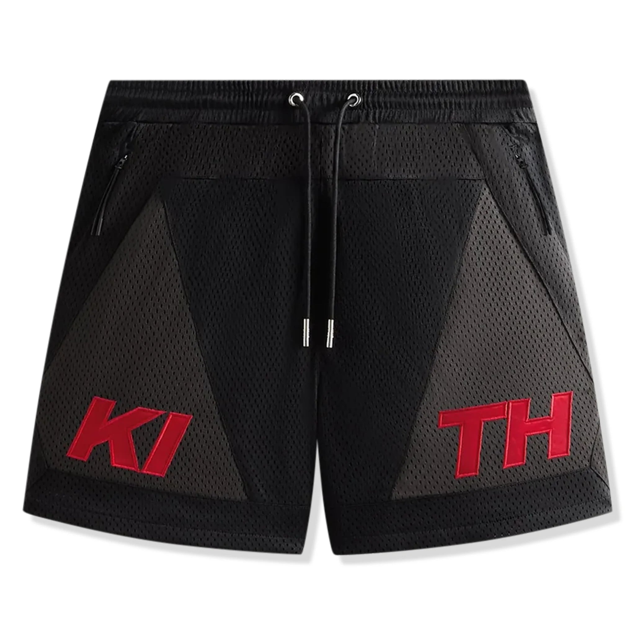 Front view of Kith Mesh Turbo Shorts Black