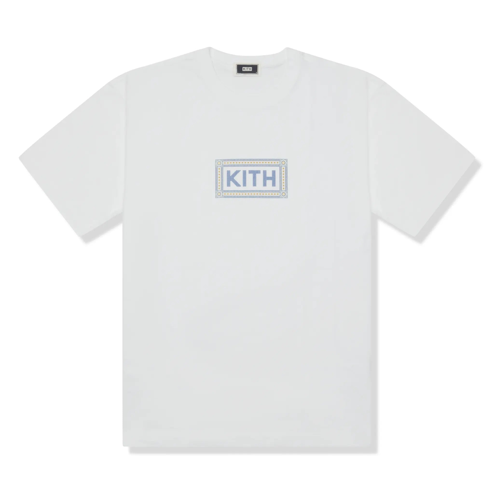 Front View of Kith Mosaic Tile White T-Shirt KHMG030026-101