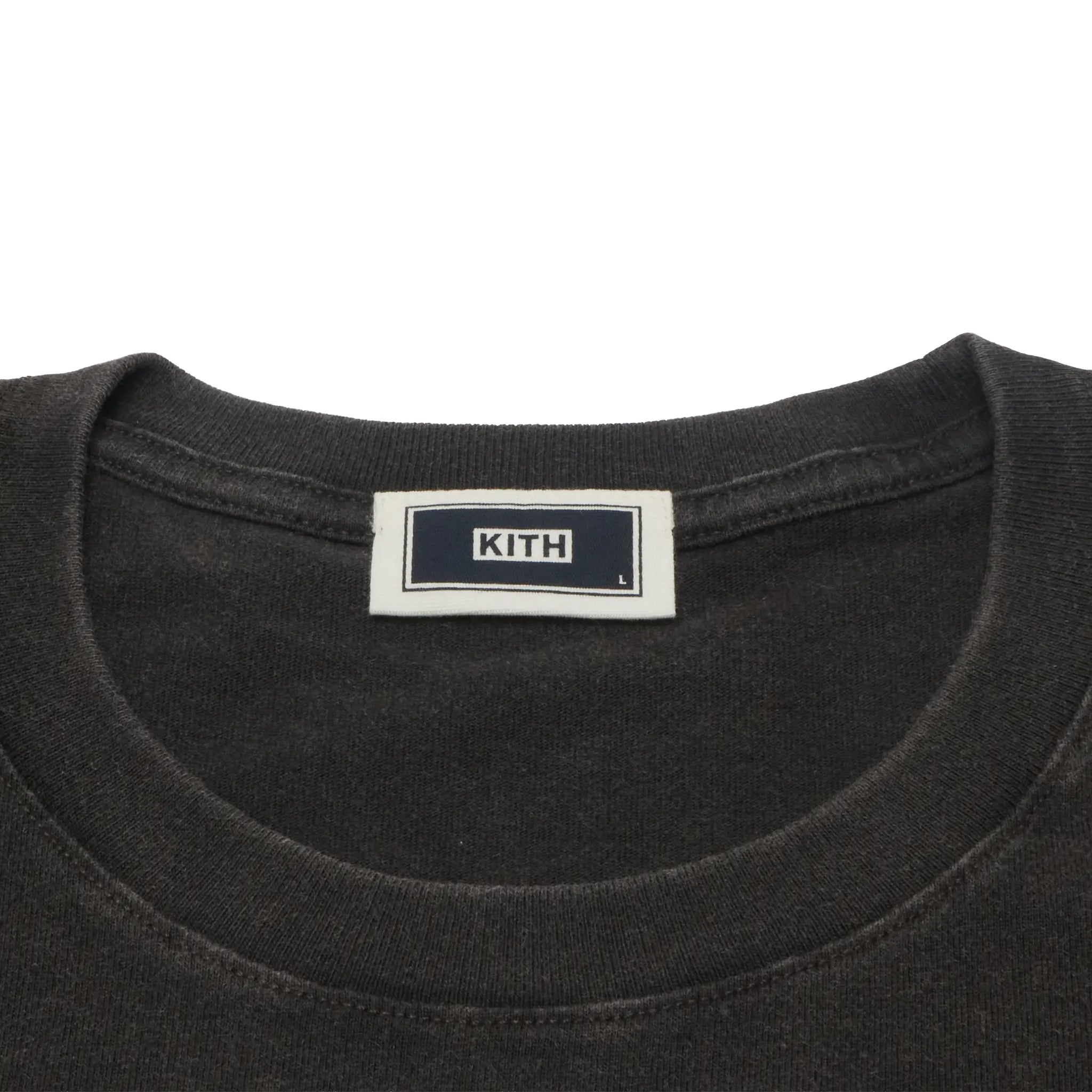 Neck View of Kith Pole Position Vintage Black T-Shirt KHMG030016-101