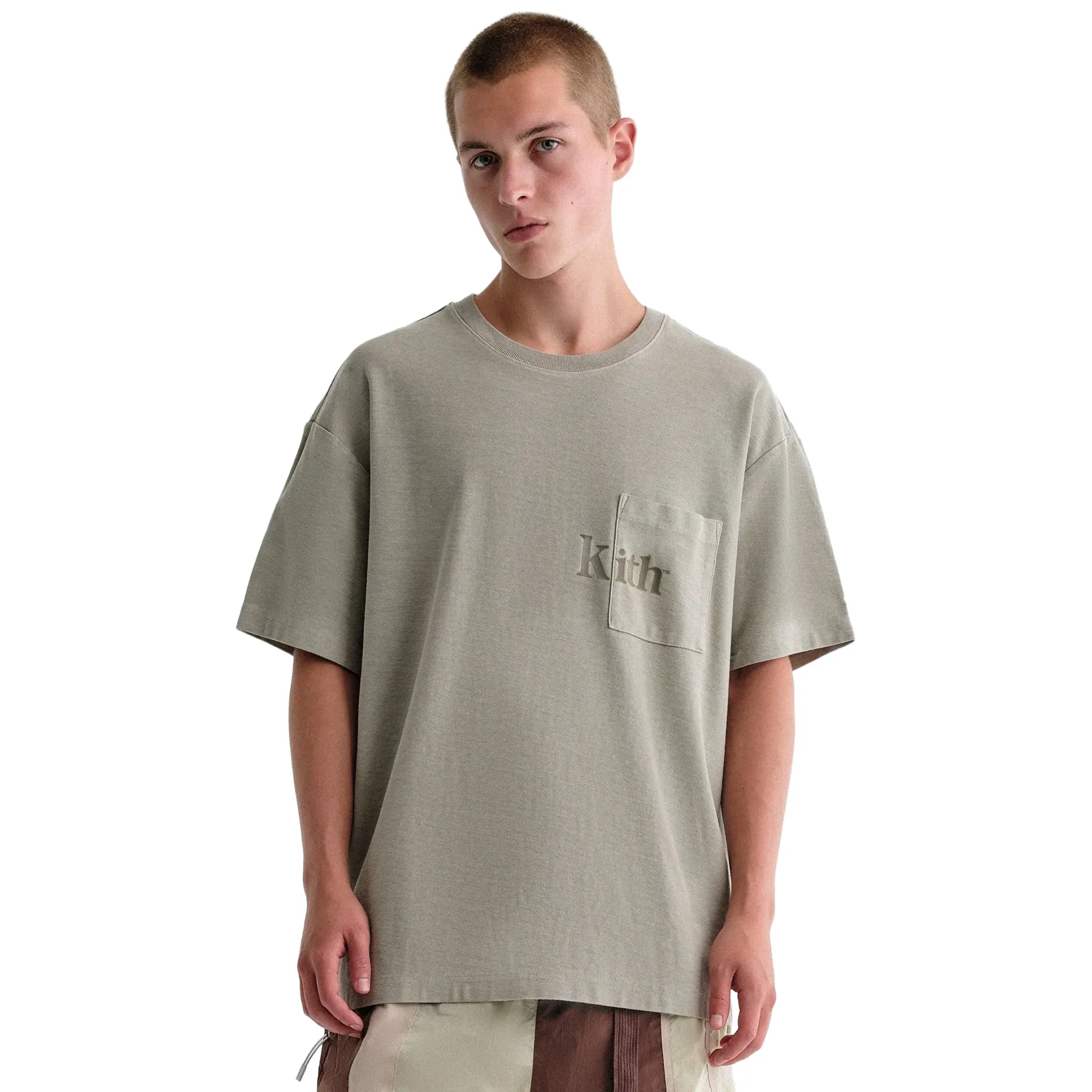 Model Front View of Kith Quinn Haze T Shirt KHM033780-335