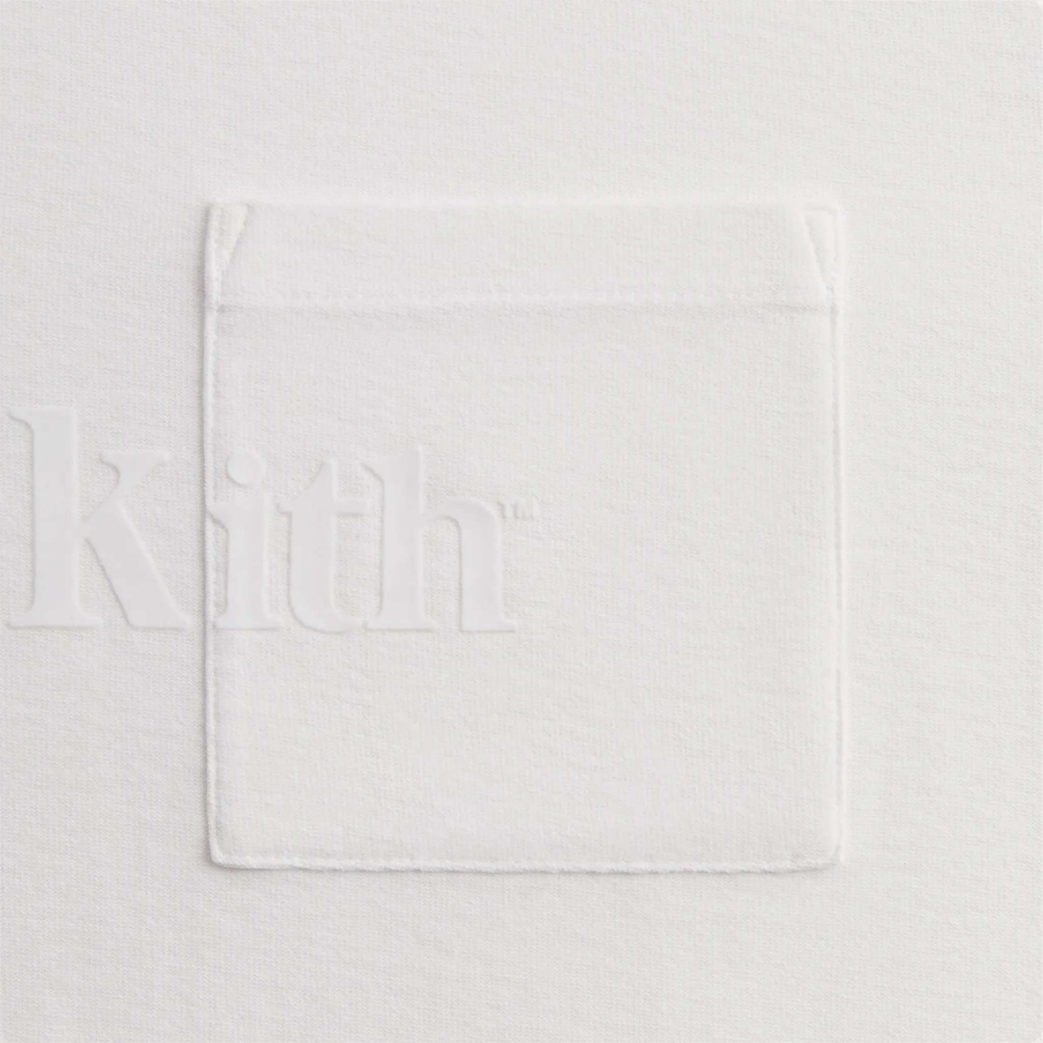 Pocket Detailed View of Kith Quinn L/S White T-Shirt KHM033441-178