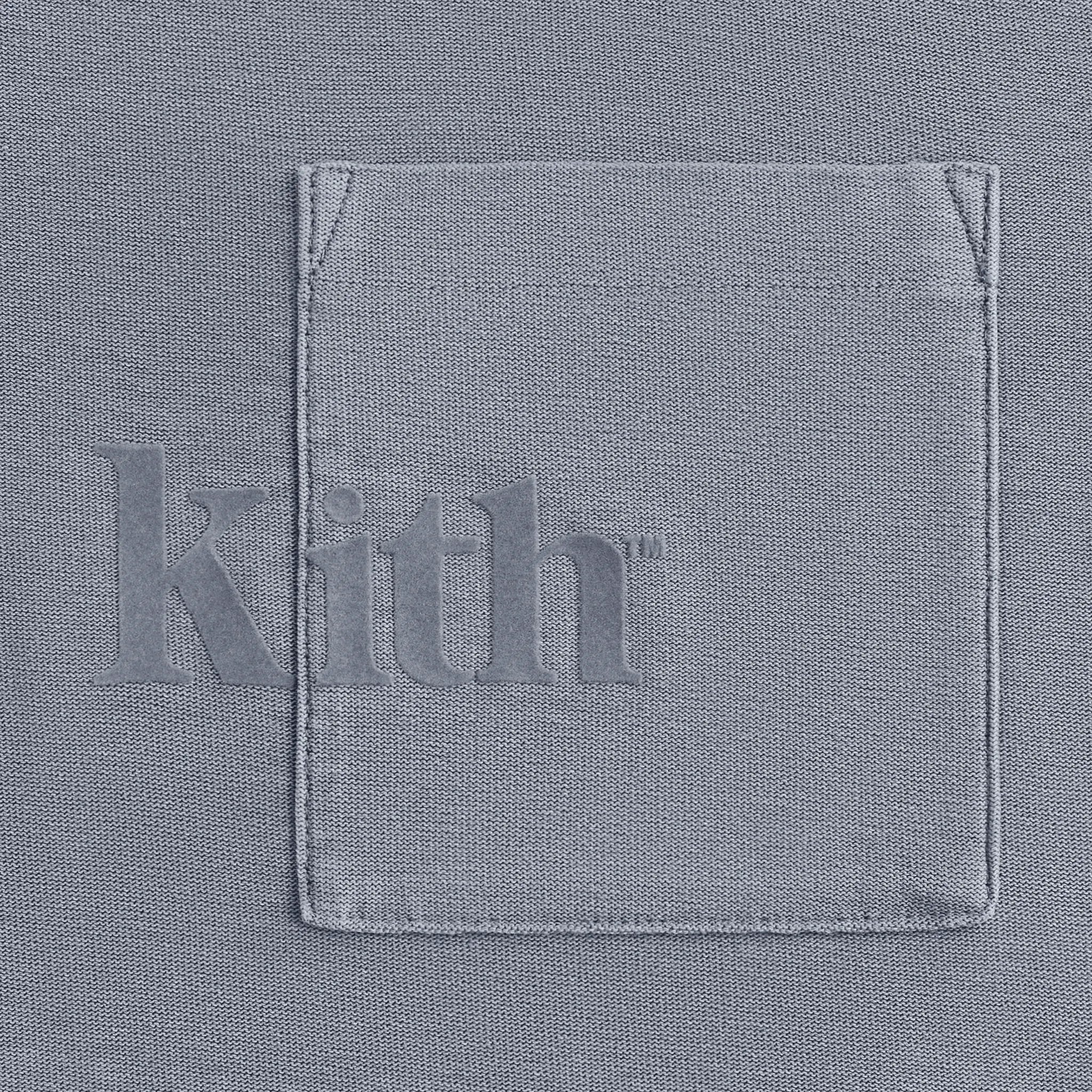 Logo View of Kith Quinn Light Indigo T Shirt KHM031086 415