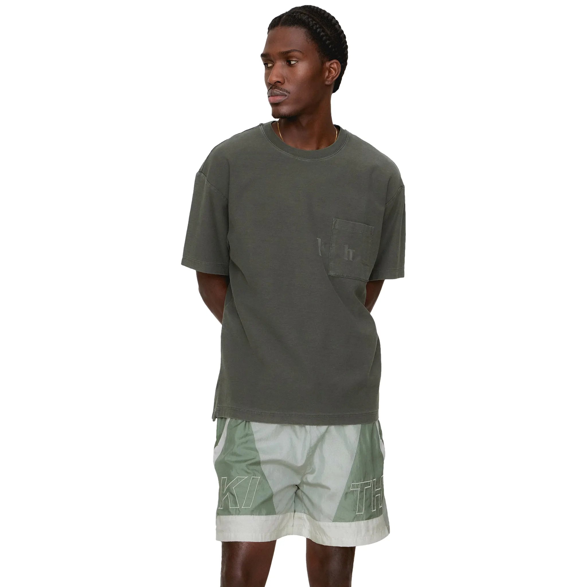 Model Front View of Kith Quinn Machine T Shirt KHM032026-178