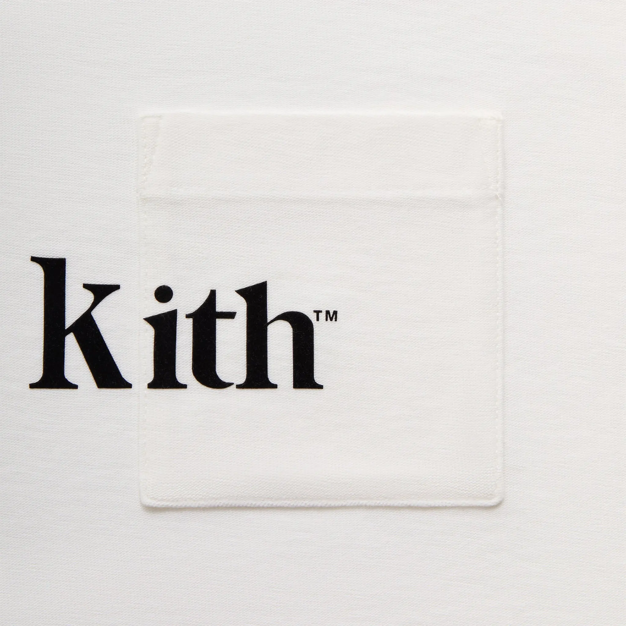 Front Detailed View of Kith Quinn White Black T-Shirt KHM034534-101
