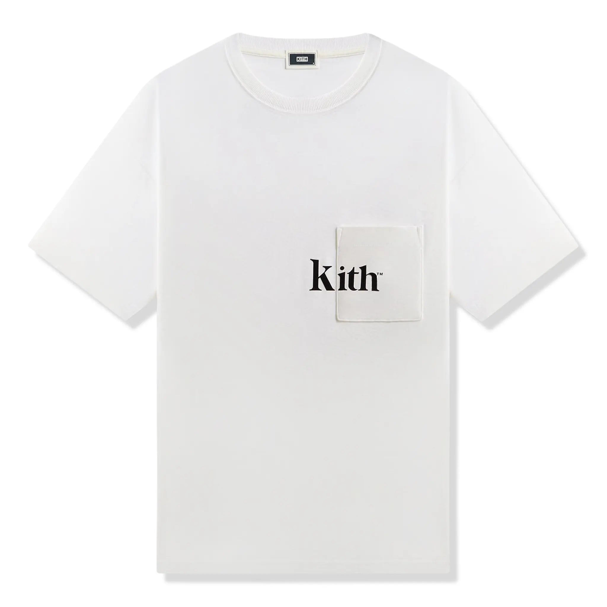 Front View of Kith Quinn White Black T-Shirt KHM034534-101