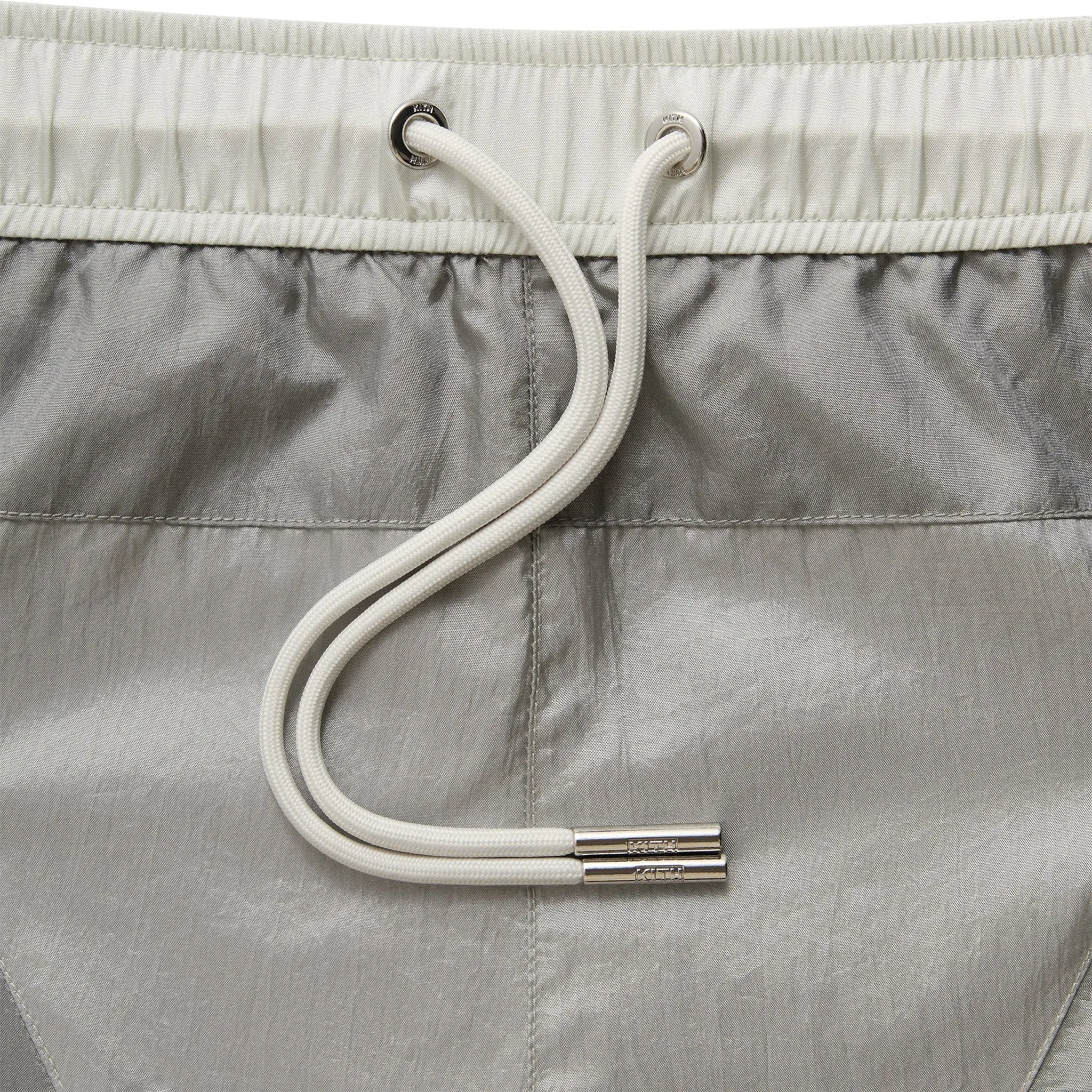 Front Detailed View of Kith Washed Nylon Turbo Pacify Shorts KHM061279-162