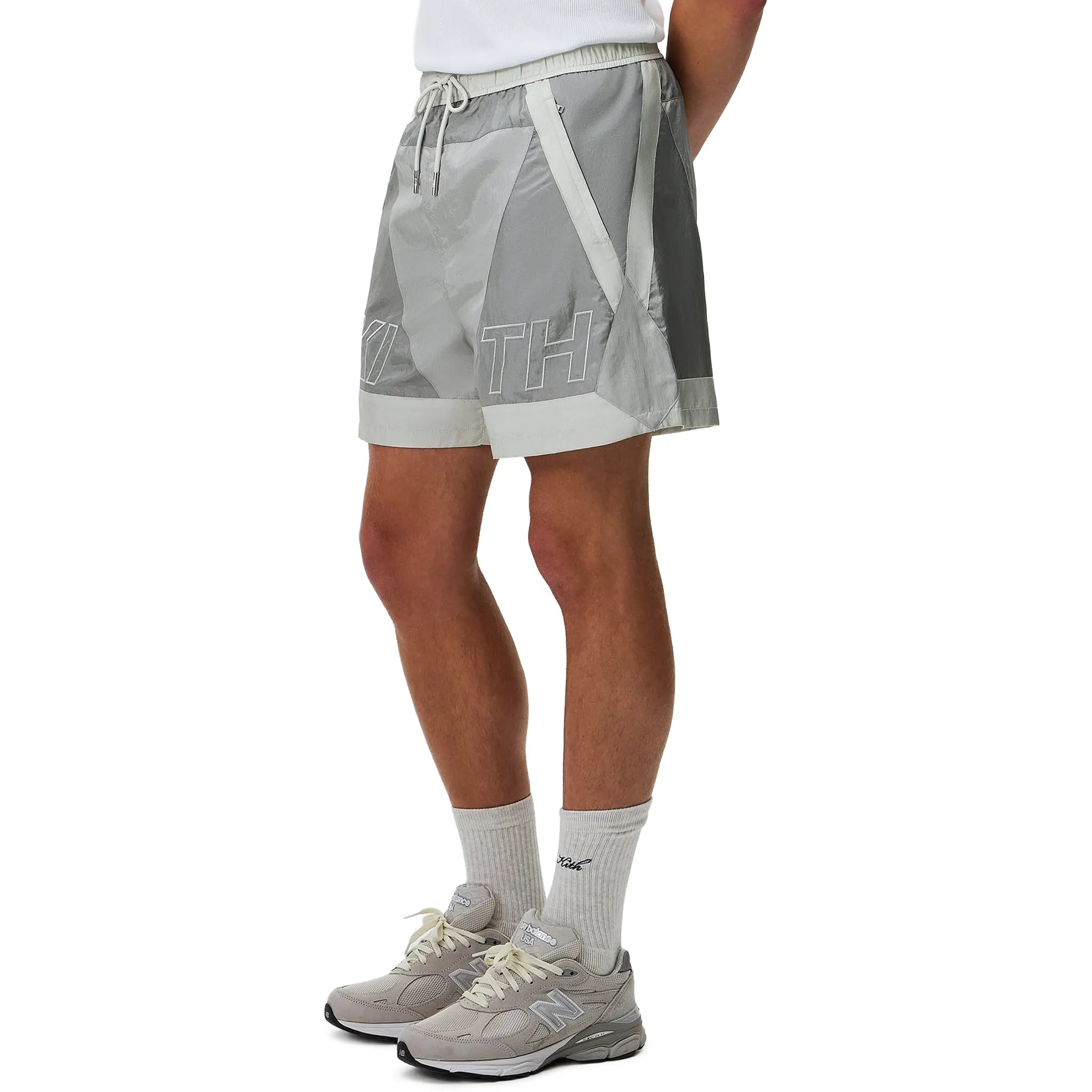 Front Side View of Kith Washed Nylon Turbo Pacify Shorts KHM061279-162