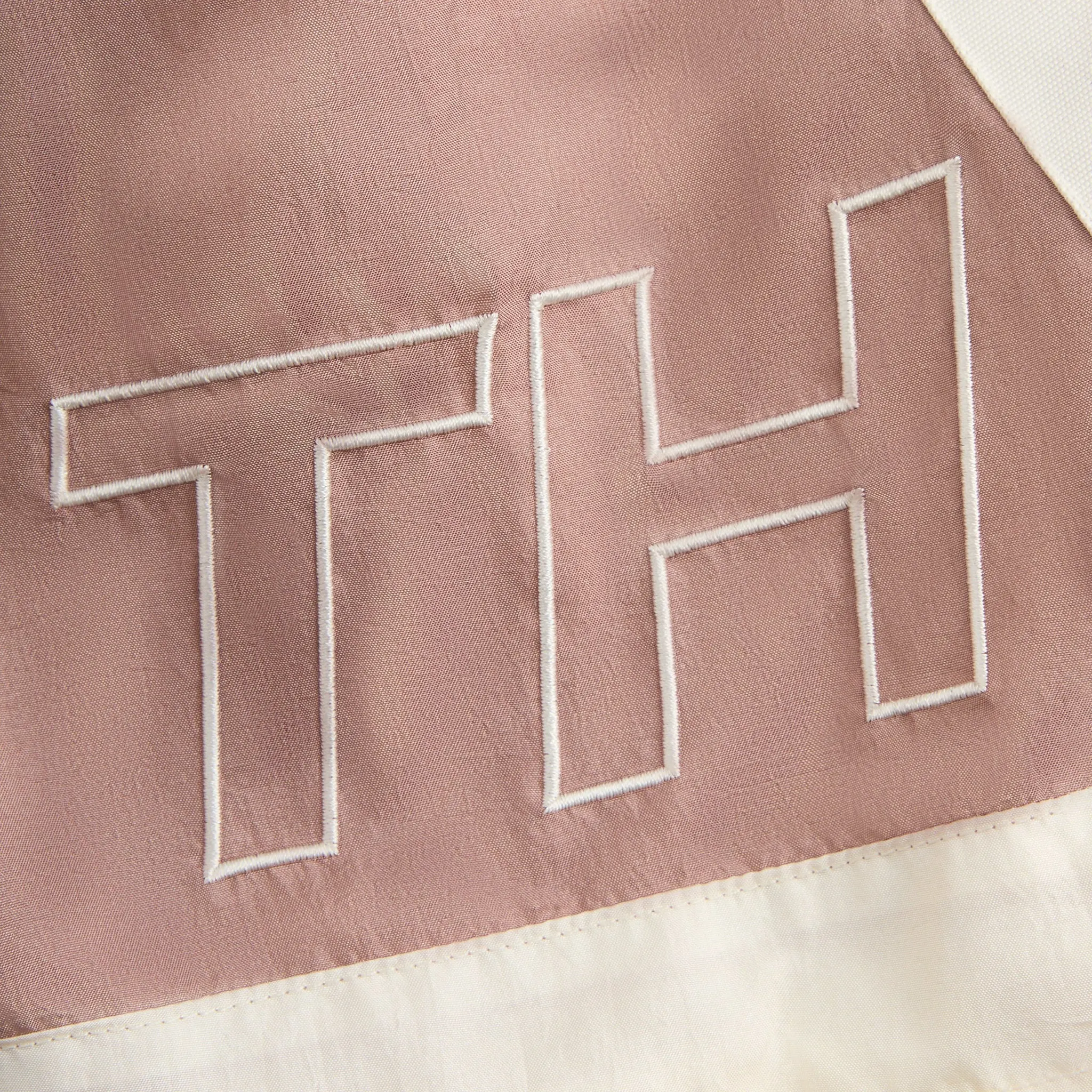 Front Material logo View of Kith Washed Turbo Dusty Mauve Shorts KHM060983-603