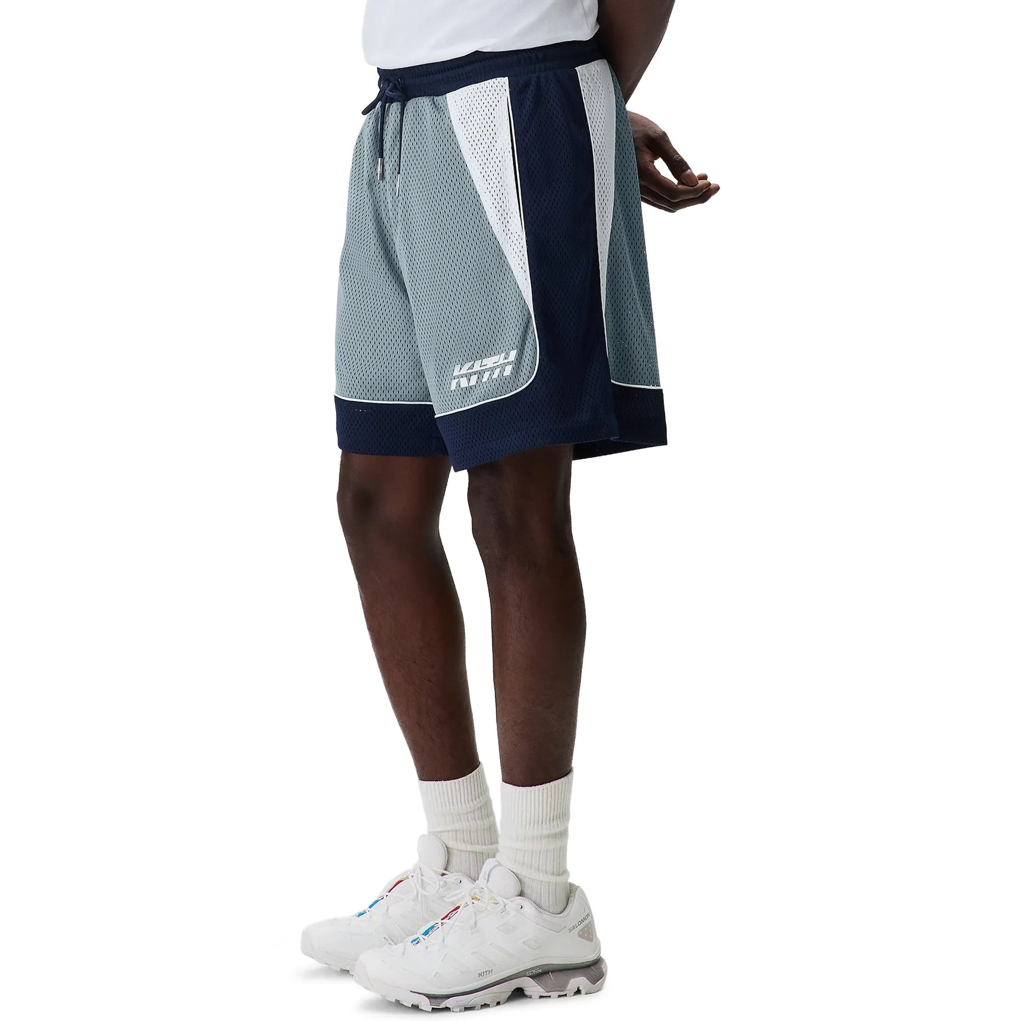 Model View of Kith Wesley Mesh Reef Shorts KHM060744-001