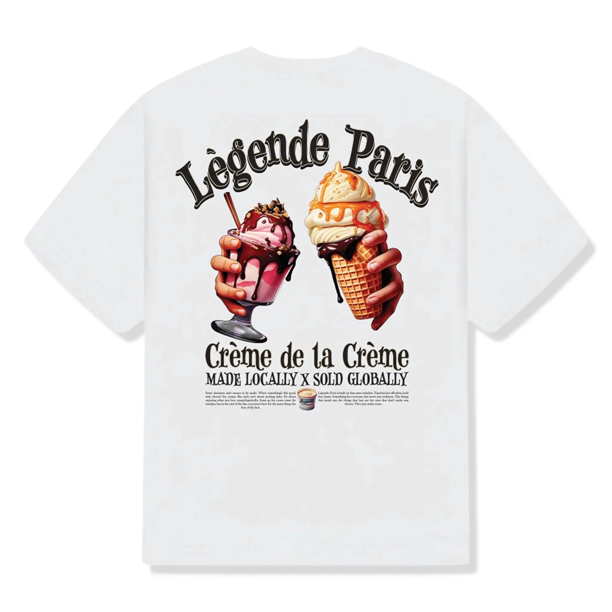 Back View of Légende Paris Creme De La Creme White T Shirt