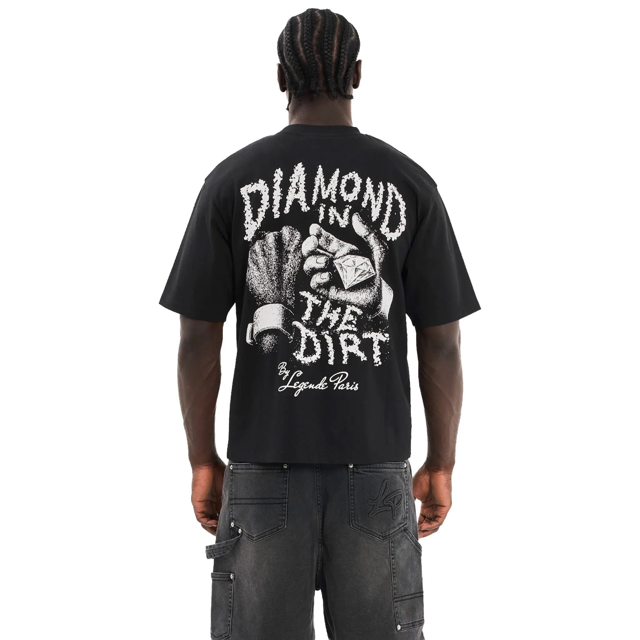 Back View of Legende Paris Diamond Black T-Shirt