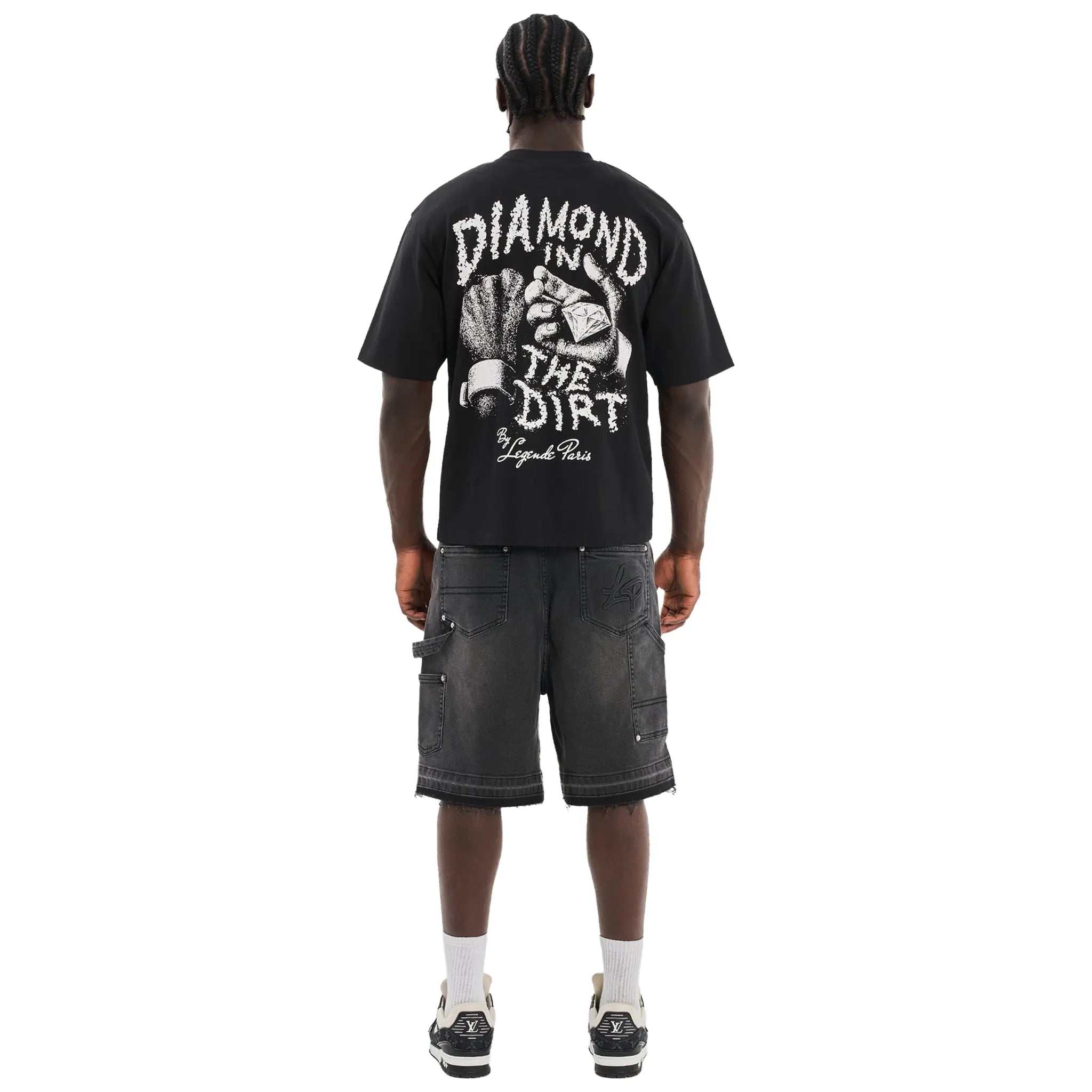 Back View of Legende Paris Diamond Black T-Shirt