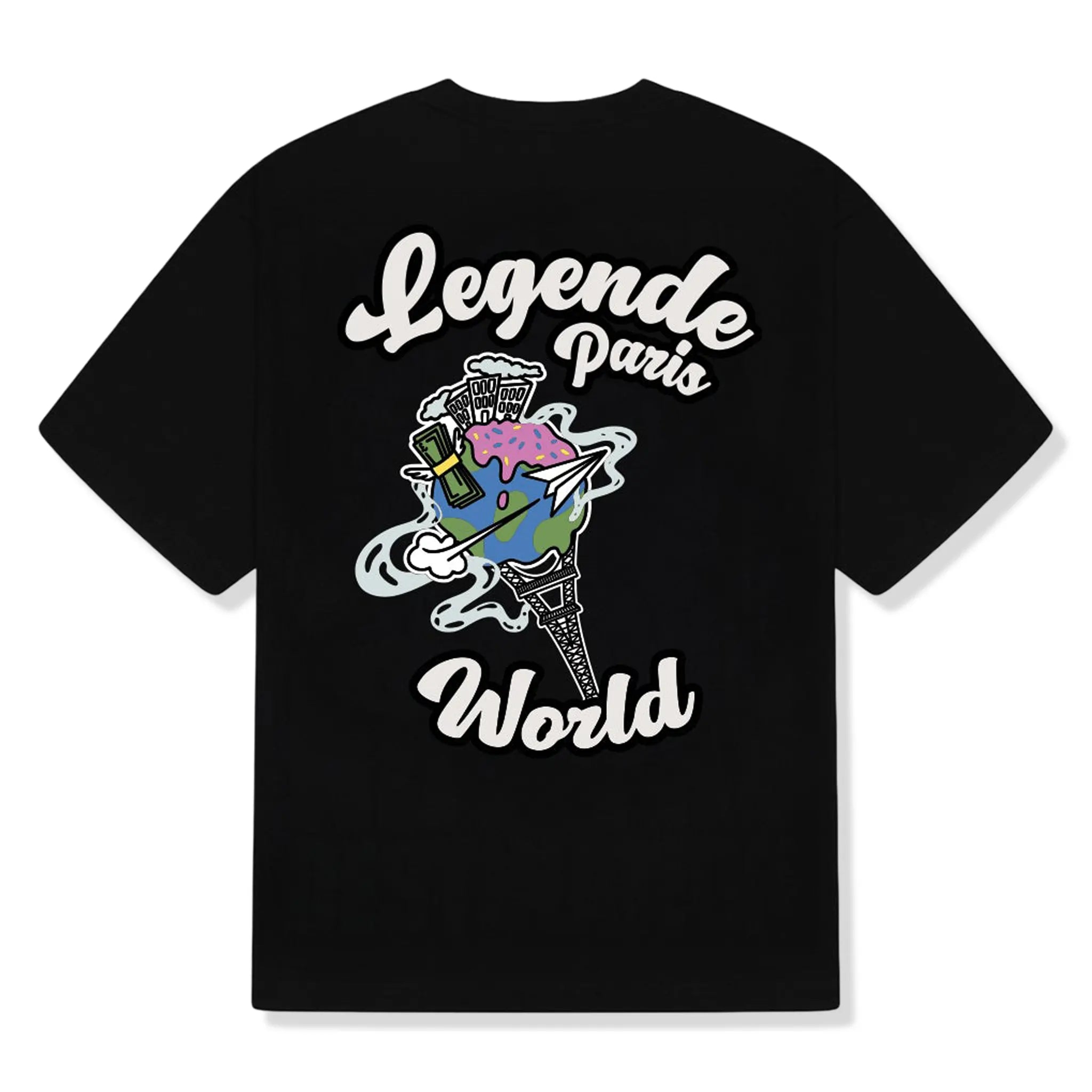 Back View of Légende Paris Ice Cream Black T Shirt LPTEE171