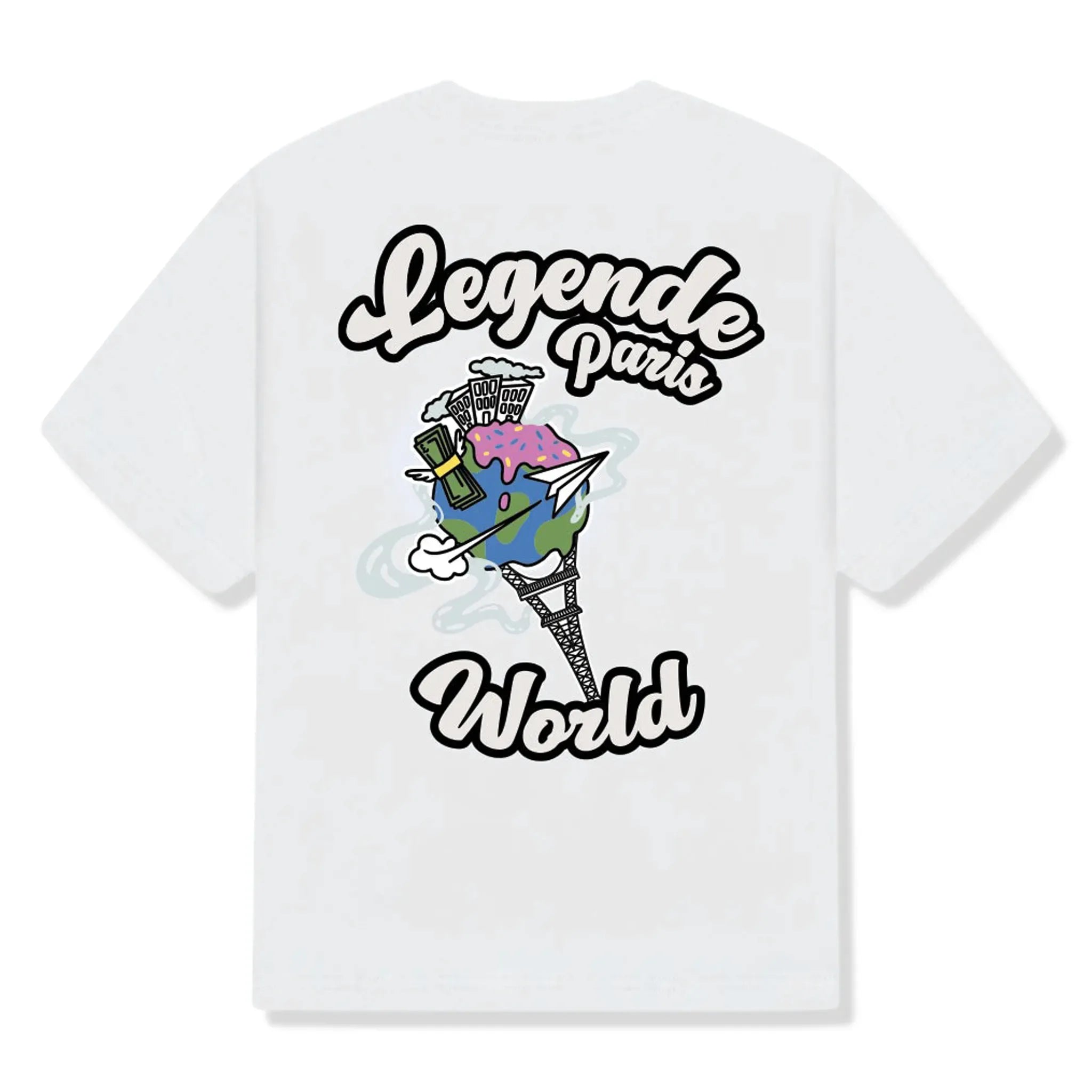 Back View of Légende Paris Ice Cream White T Shirt LPTEE190