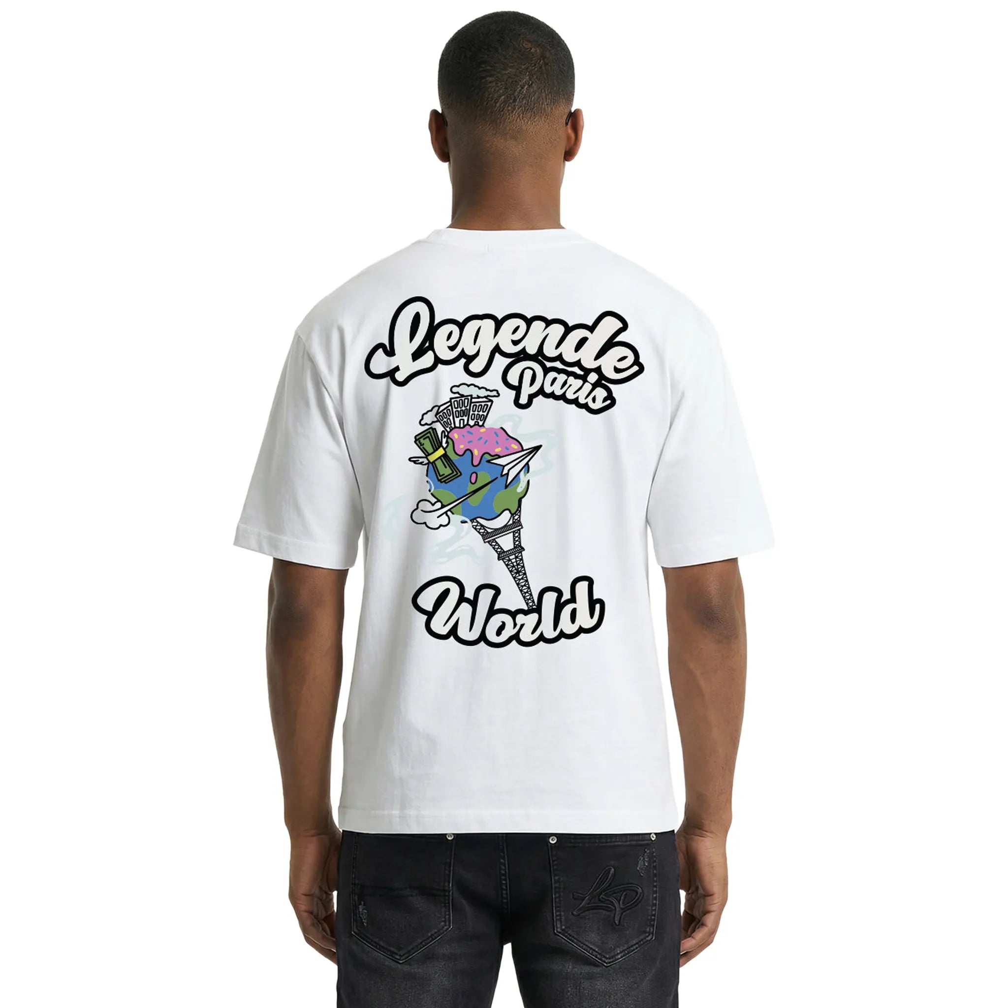Back View of Légende Paris Ice Cream White T Shirt LPTEE190