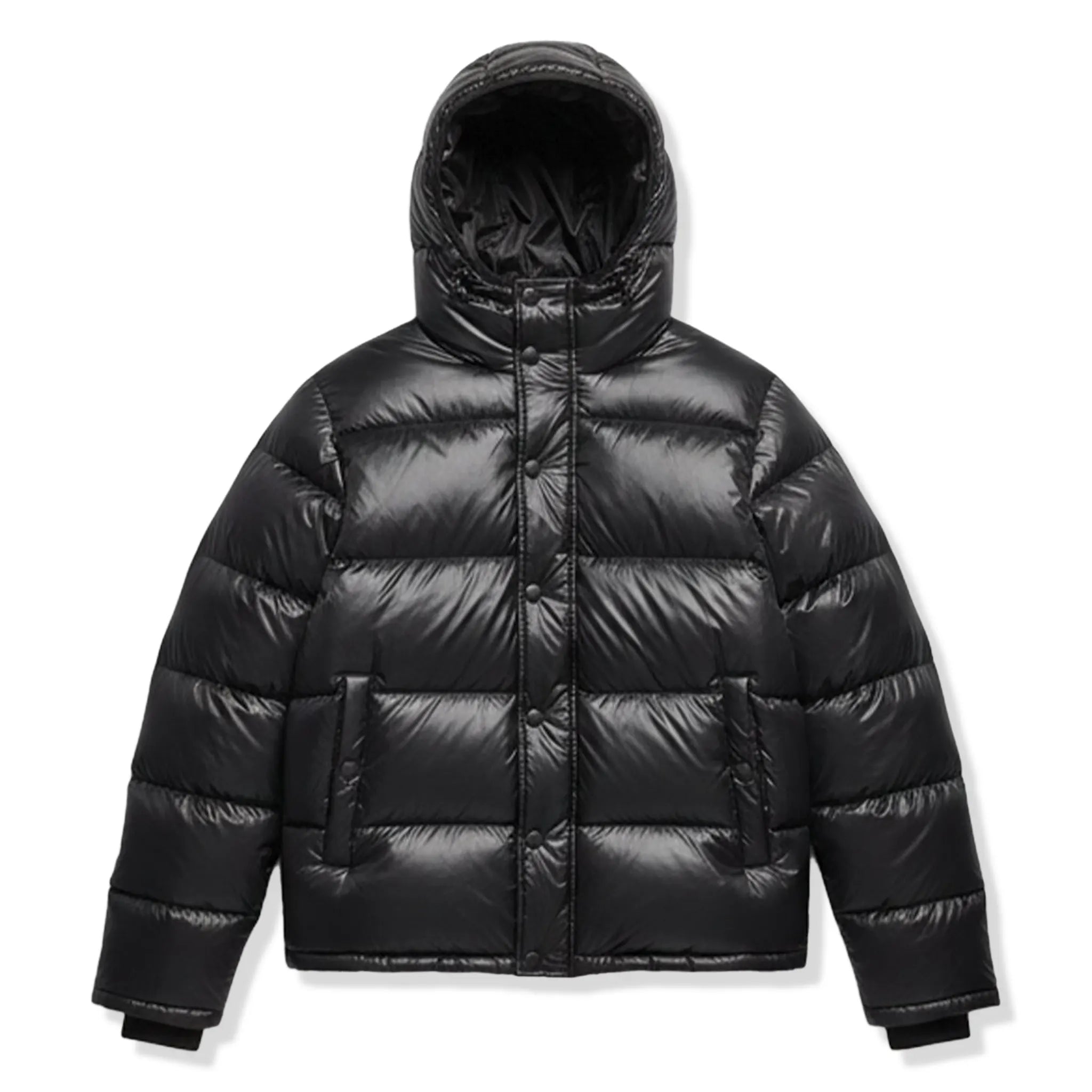 Front View of Légende Paris Lightweight Black Puffer Jacket LPJKT057