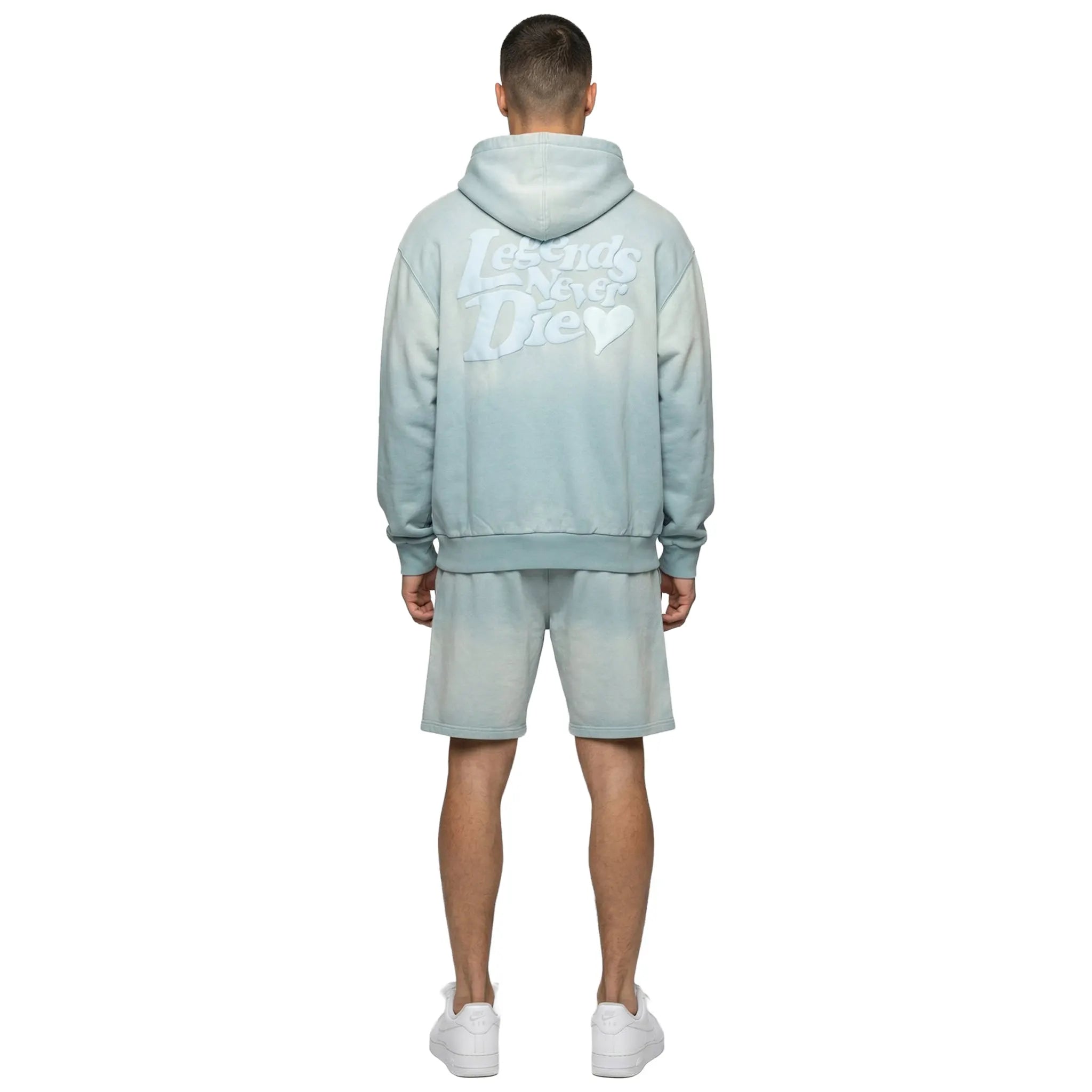Back View of Légende Paris LND Gradient Icy Blue Hoodie