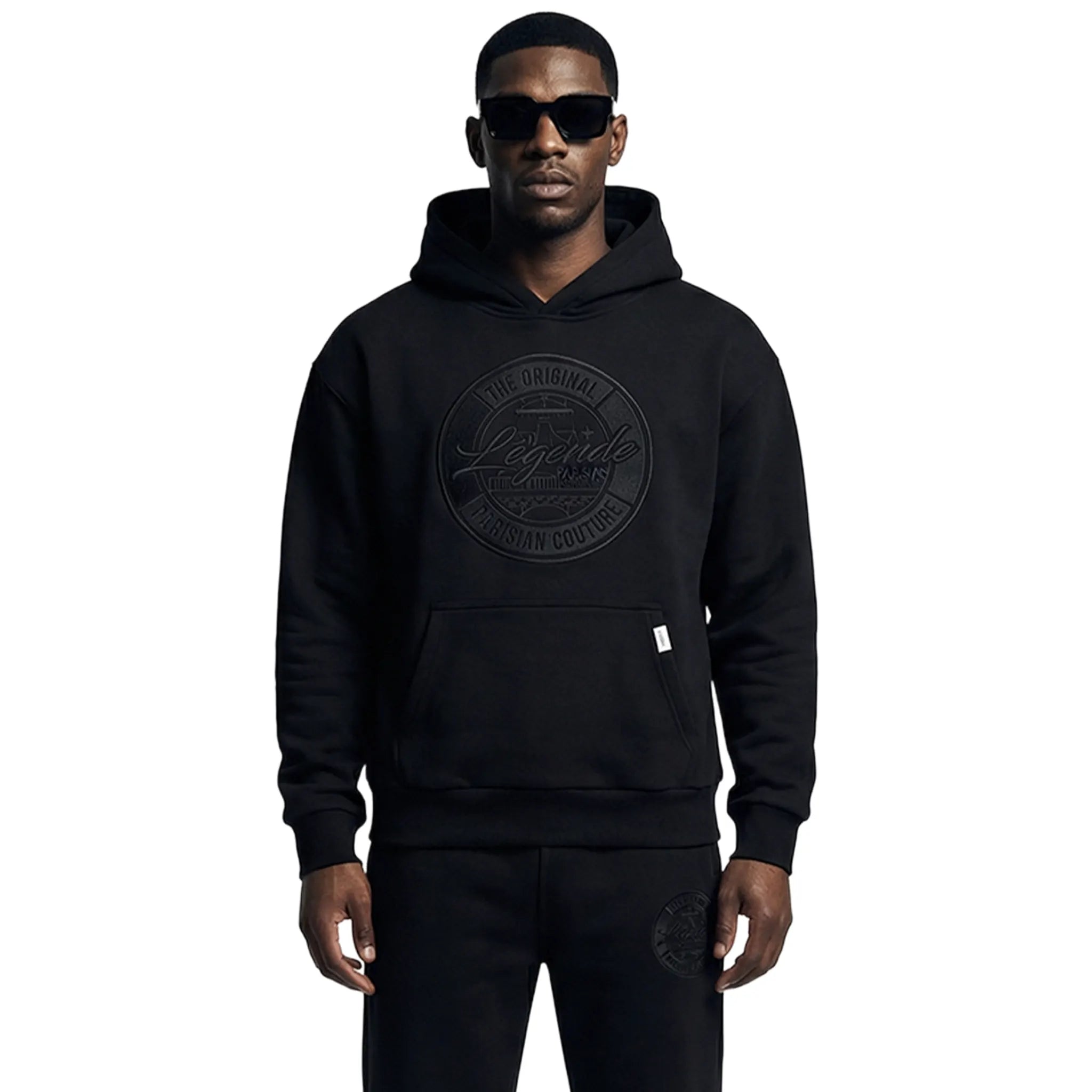 Front View of Légende Paris Og Black Hoodie LPHOD046