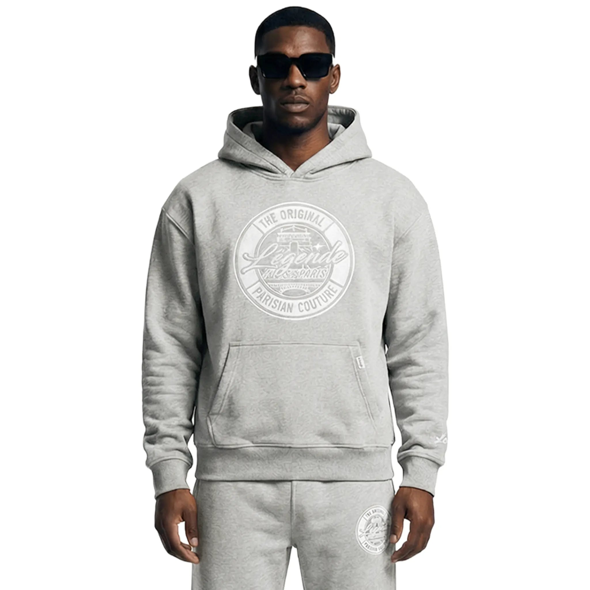 Front View of Légende Paris Og Grey Hoodie