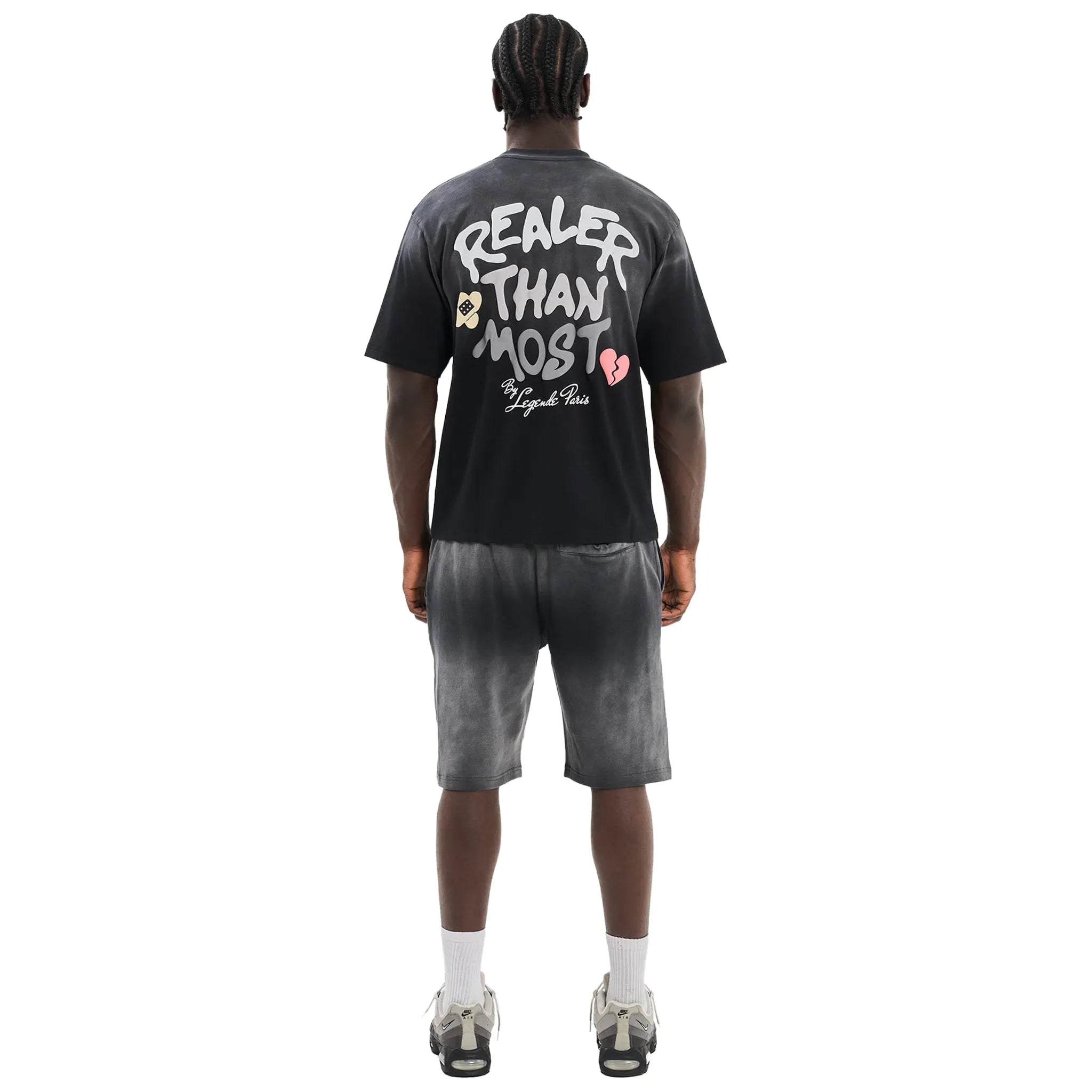 Back View of Legende Paris Realer Than Most Black T-Shirt