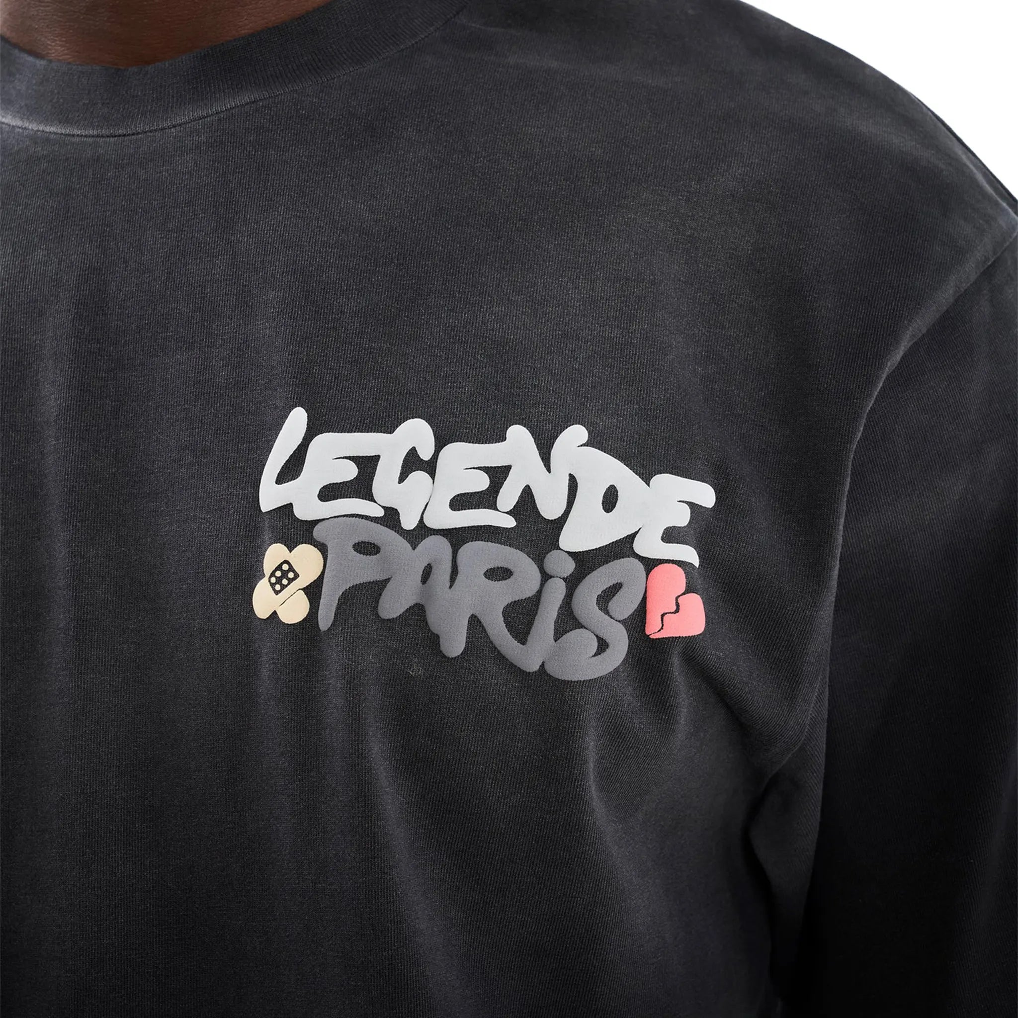 Detailed View of Legende Paris Realer Than Most Black T-Shirt