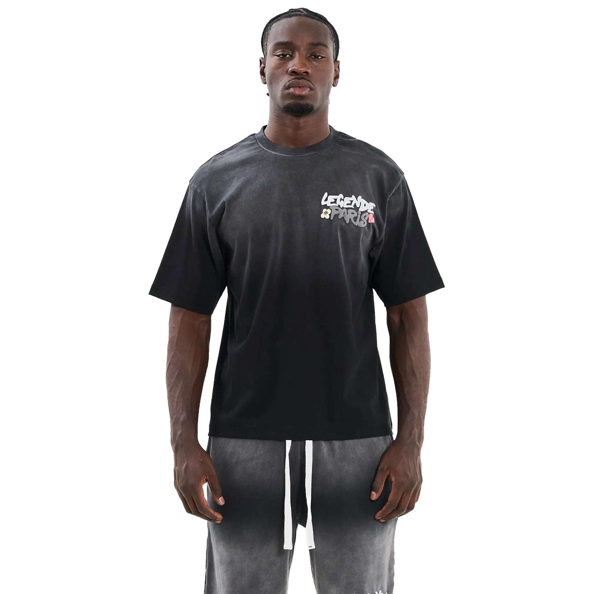 Front View of Legende Paris Realer Than Most Black T-Shirt