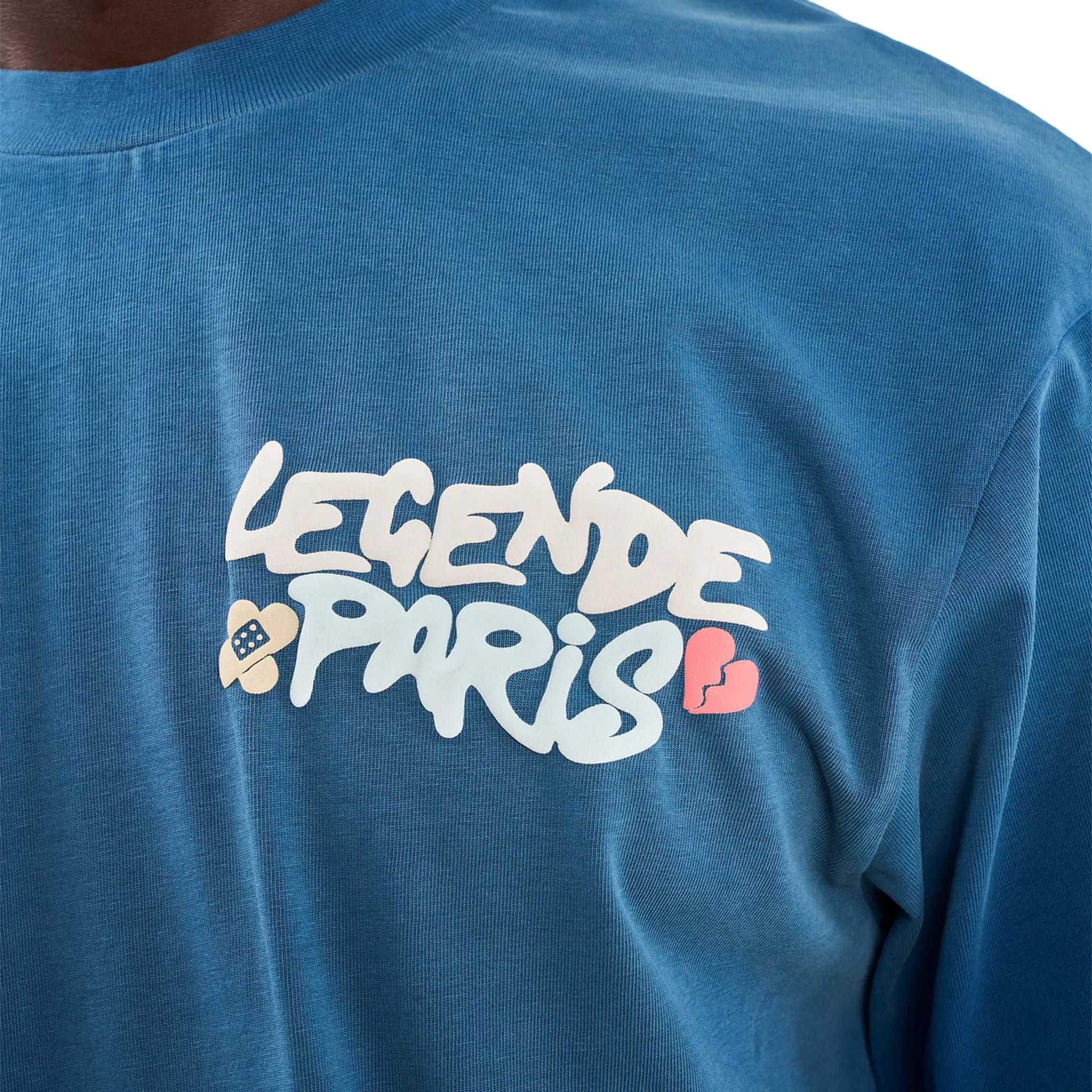 Detailed Front View of Legende Paris Realer Than Most Blue T-Shirt